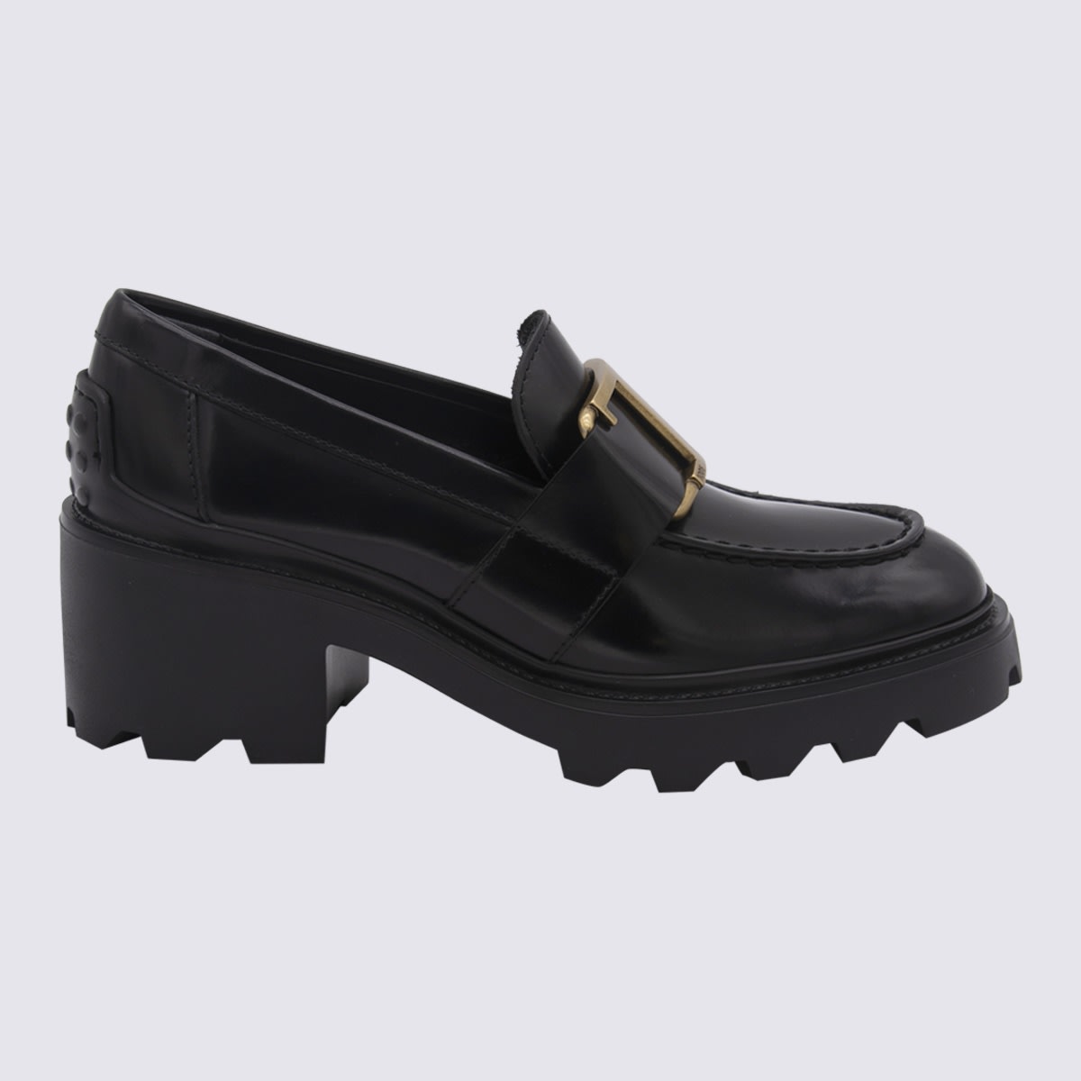 Shop Tod's Black Leather Loafers