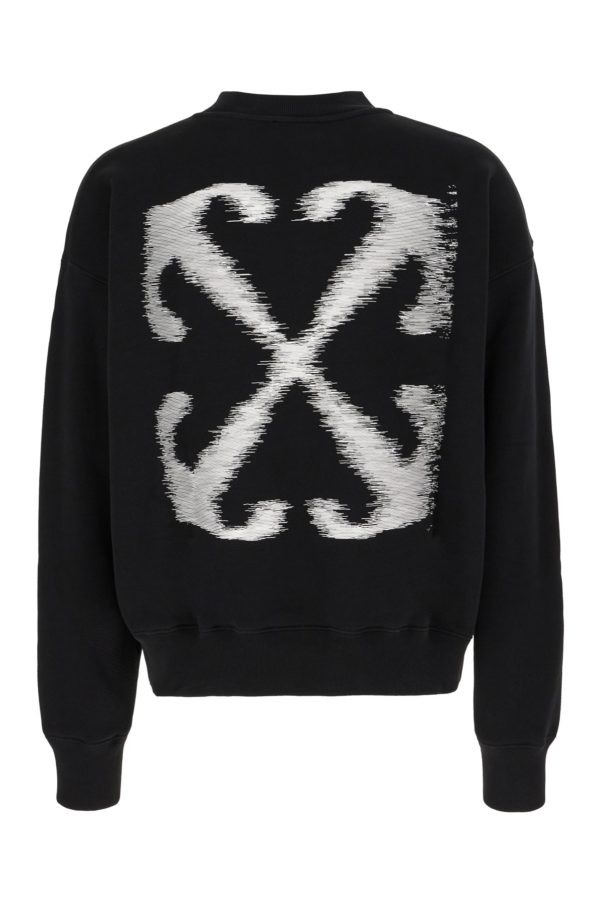 Shop Off-white Black Cotton Oversize Sweatshirt In Black White