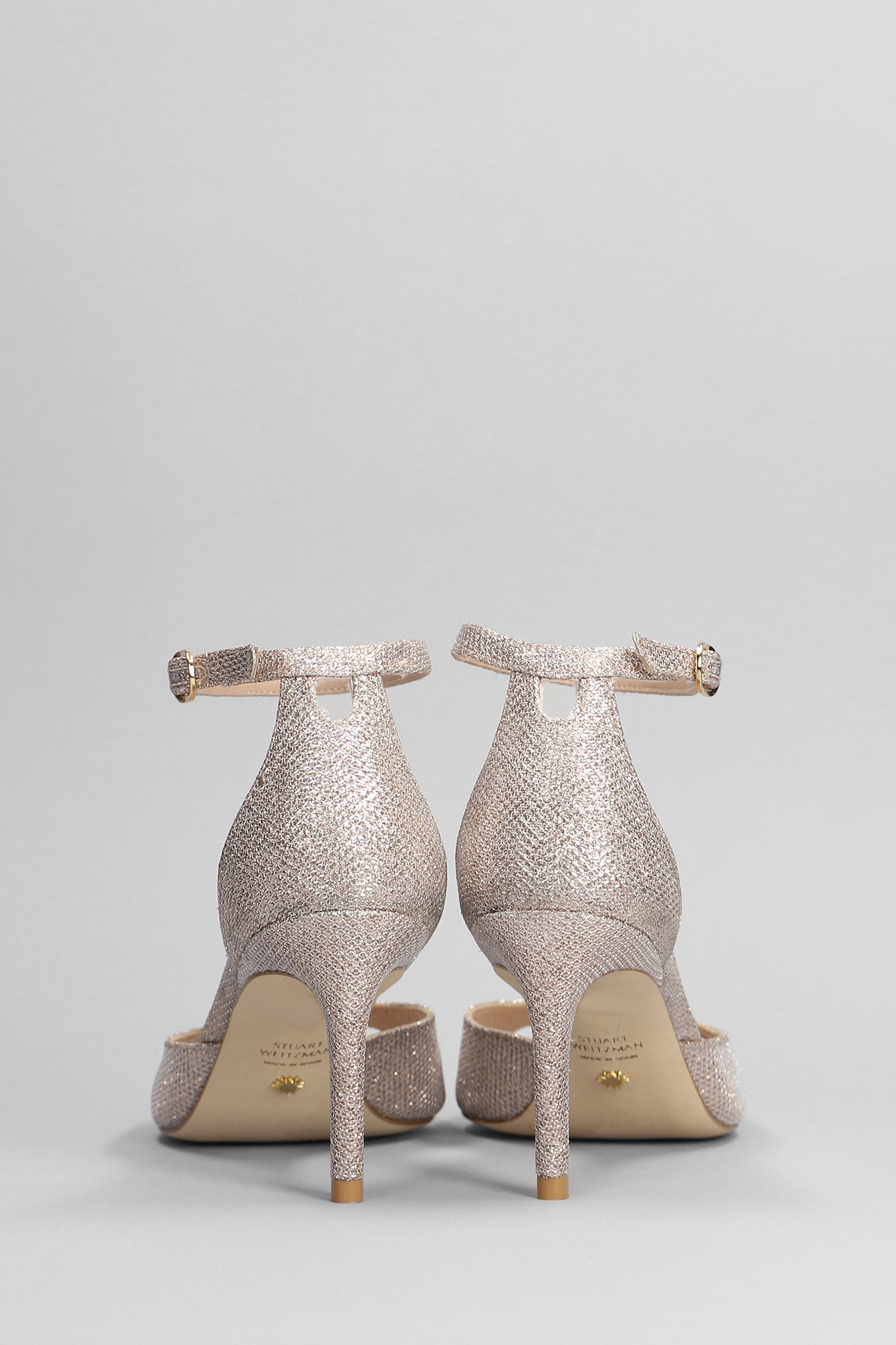 Shop Stuart Weitzman Nudistia 75 Sandals In Bronze Glitter