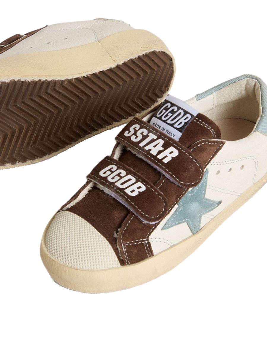 Golden Goose Brown/oth Kids' Old School Leather Low-top Trainers Eur 20 / 4 Uk In Multi
