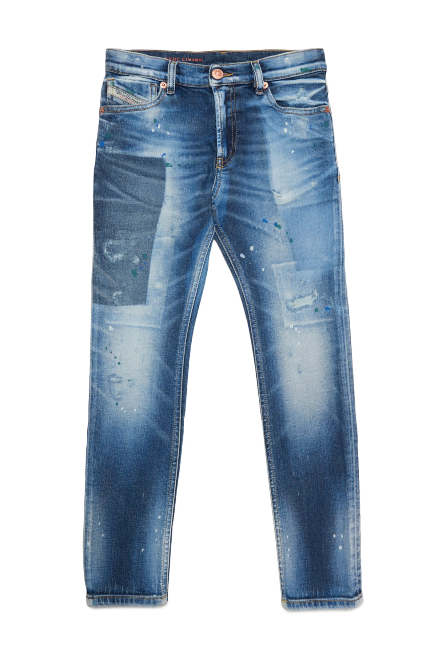 DIESEL 1995-J TROUSERS DIESEL 1995 STRAIGHT JEANS WITH RIPS