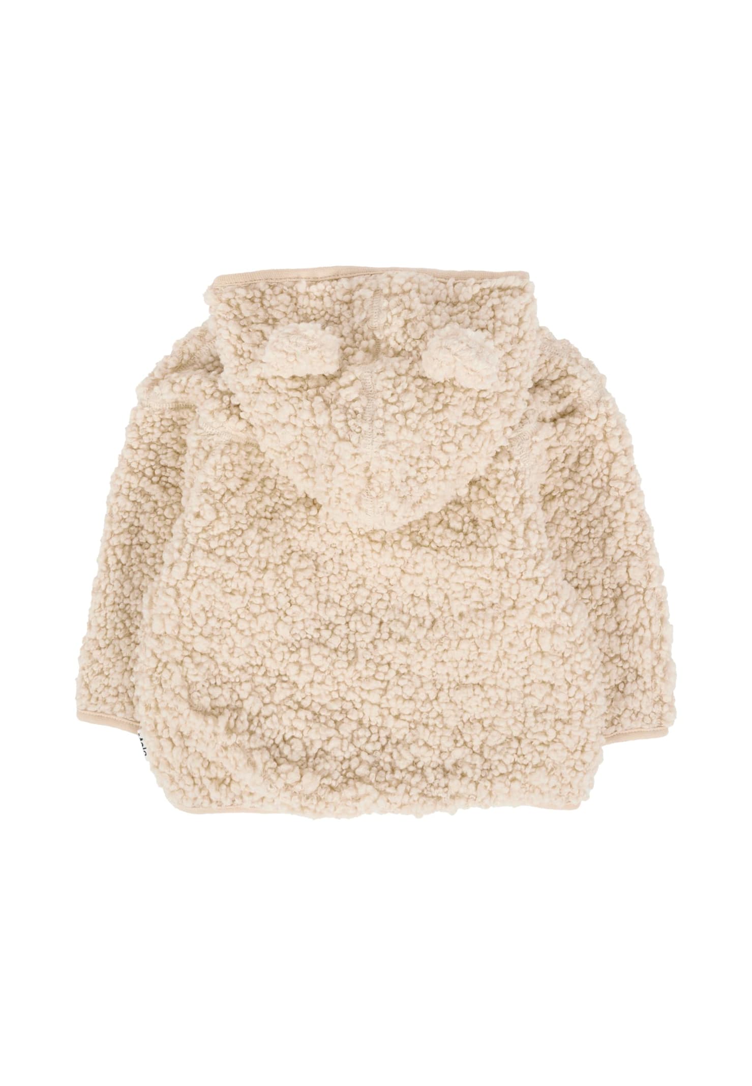 Molo Ivory Coat For Babykids With Ears In Brown