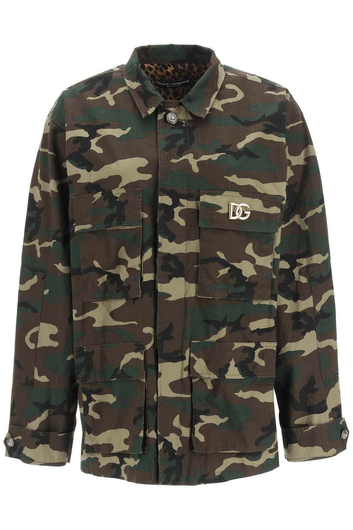 DOLCE & GABBANA CAMOUFLAGE COTTON SAFARI JACKET