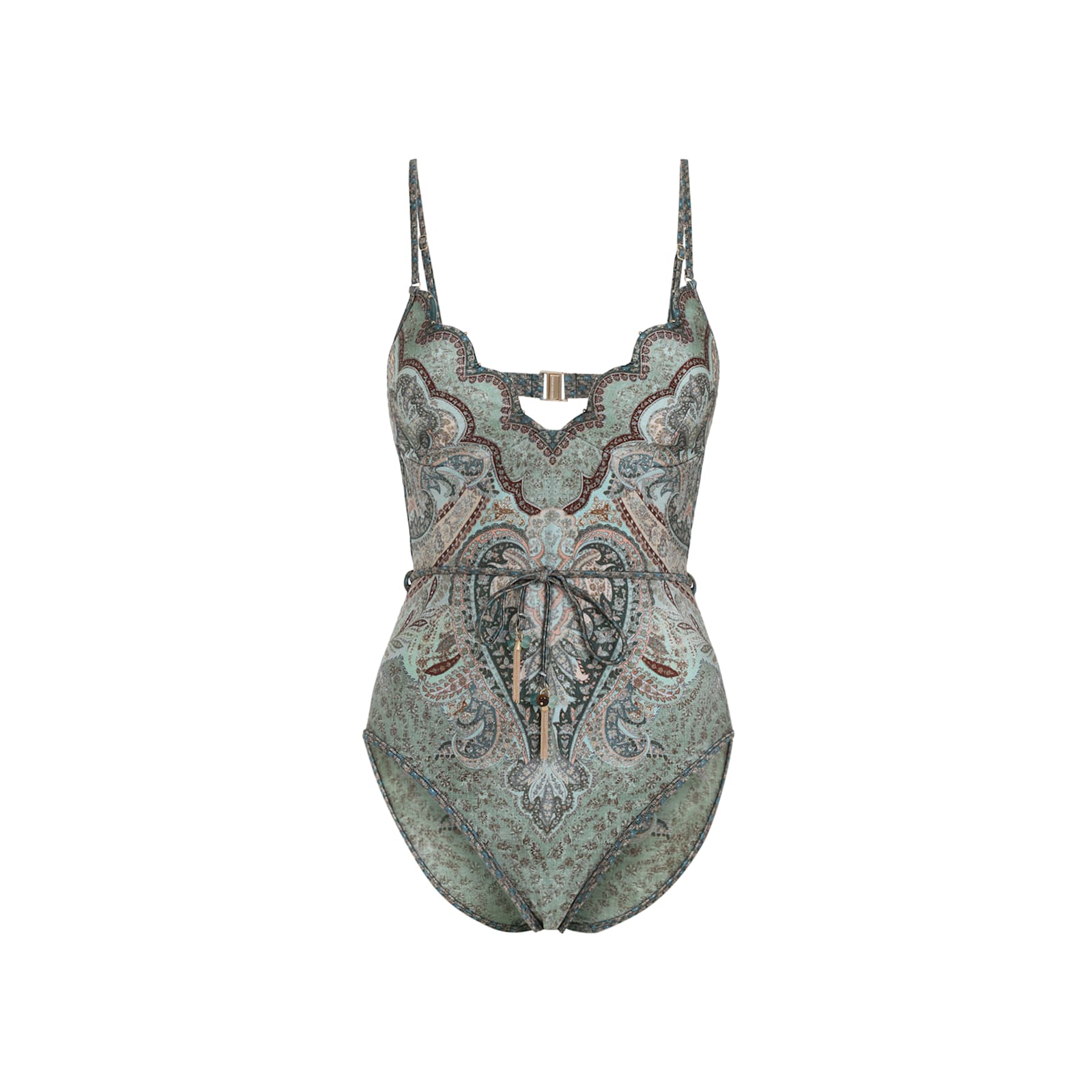 Zimmermann Wanderlust Scallop One-piece In Green
