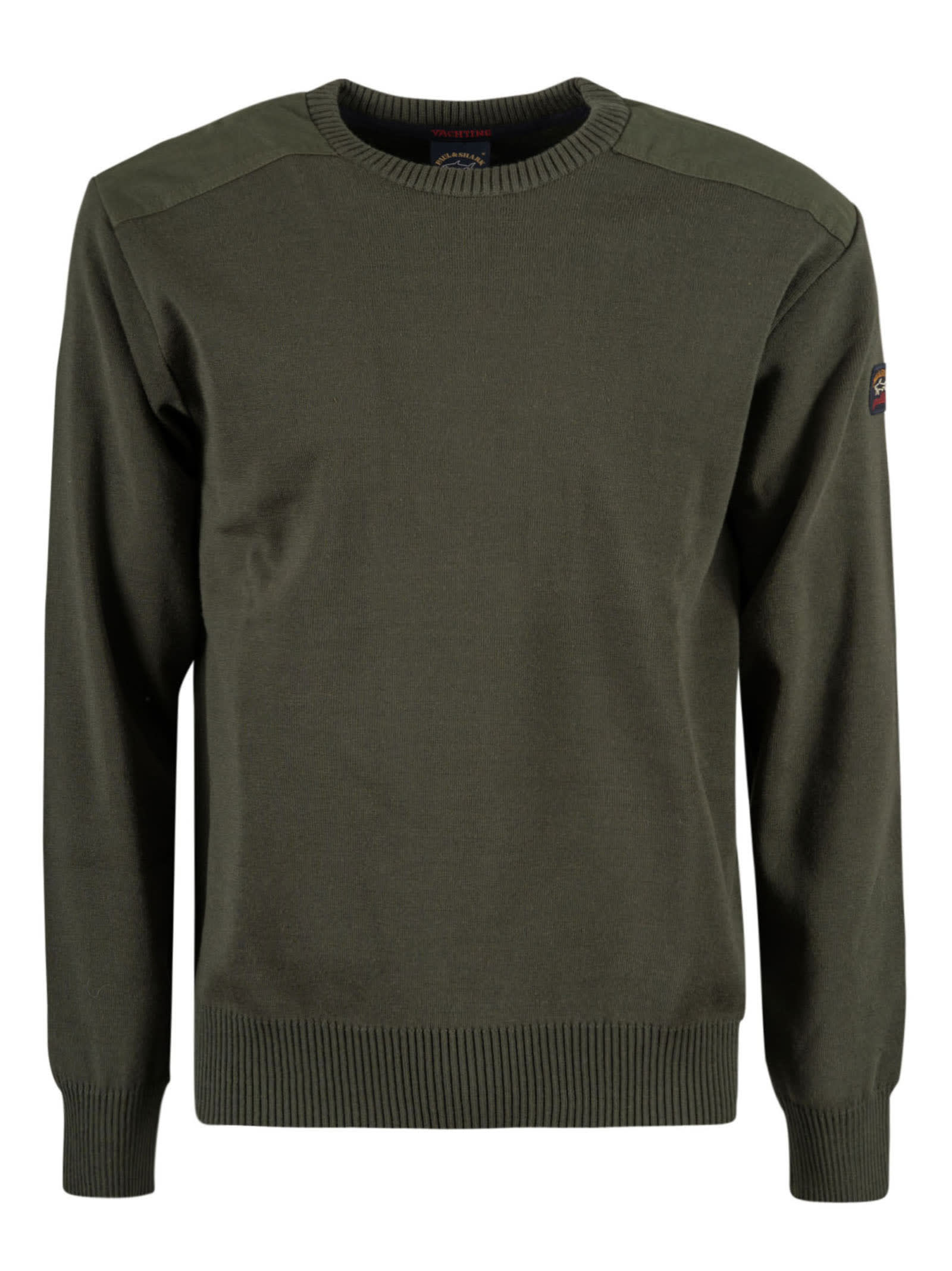 Paul&amp;shark Crewneck Logo Patched Sweater In Green