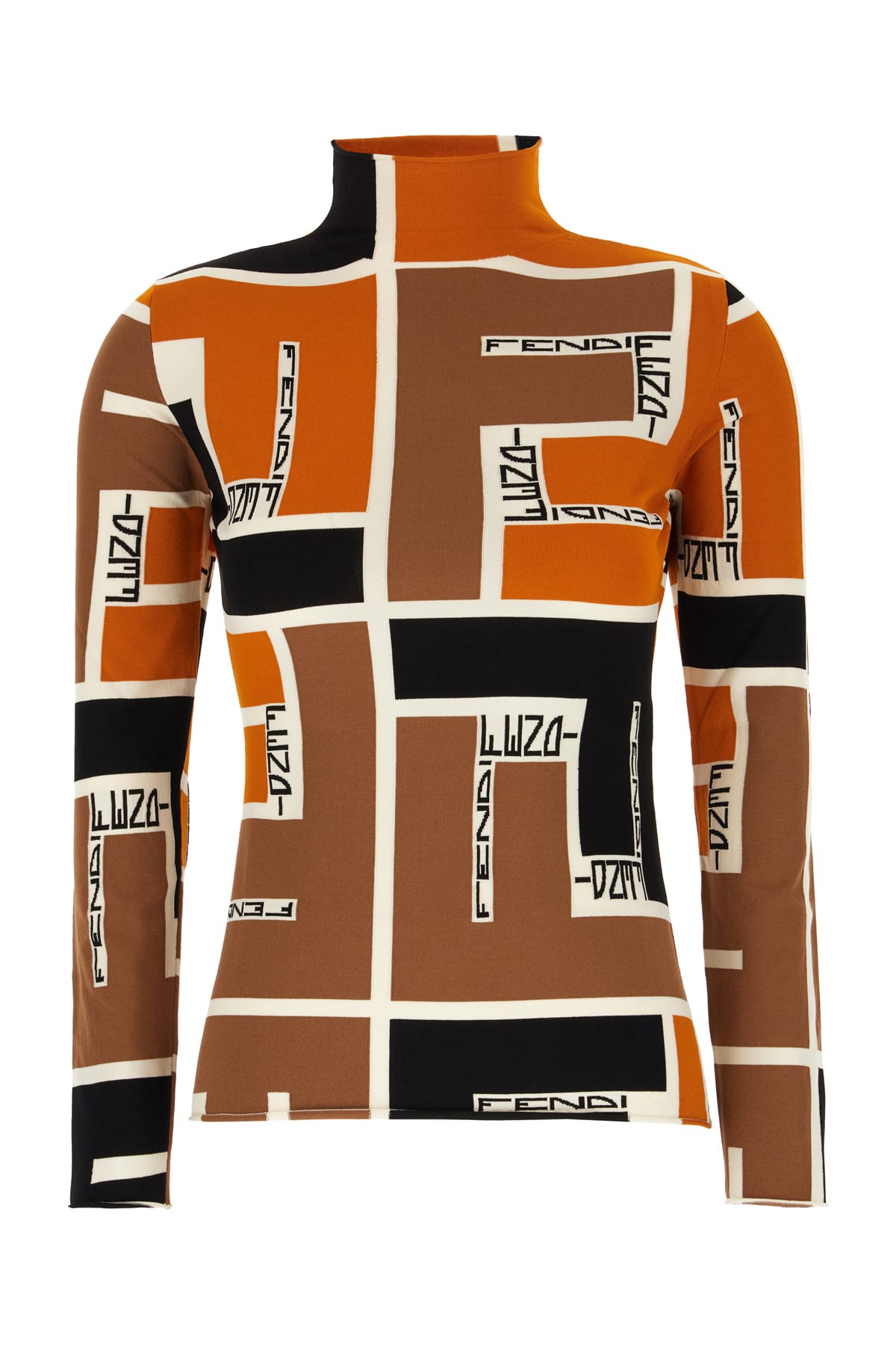 Fendi Embroidered Viscose Blend Top In Orangeash