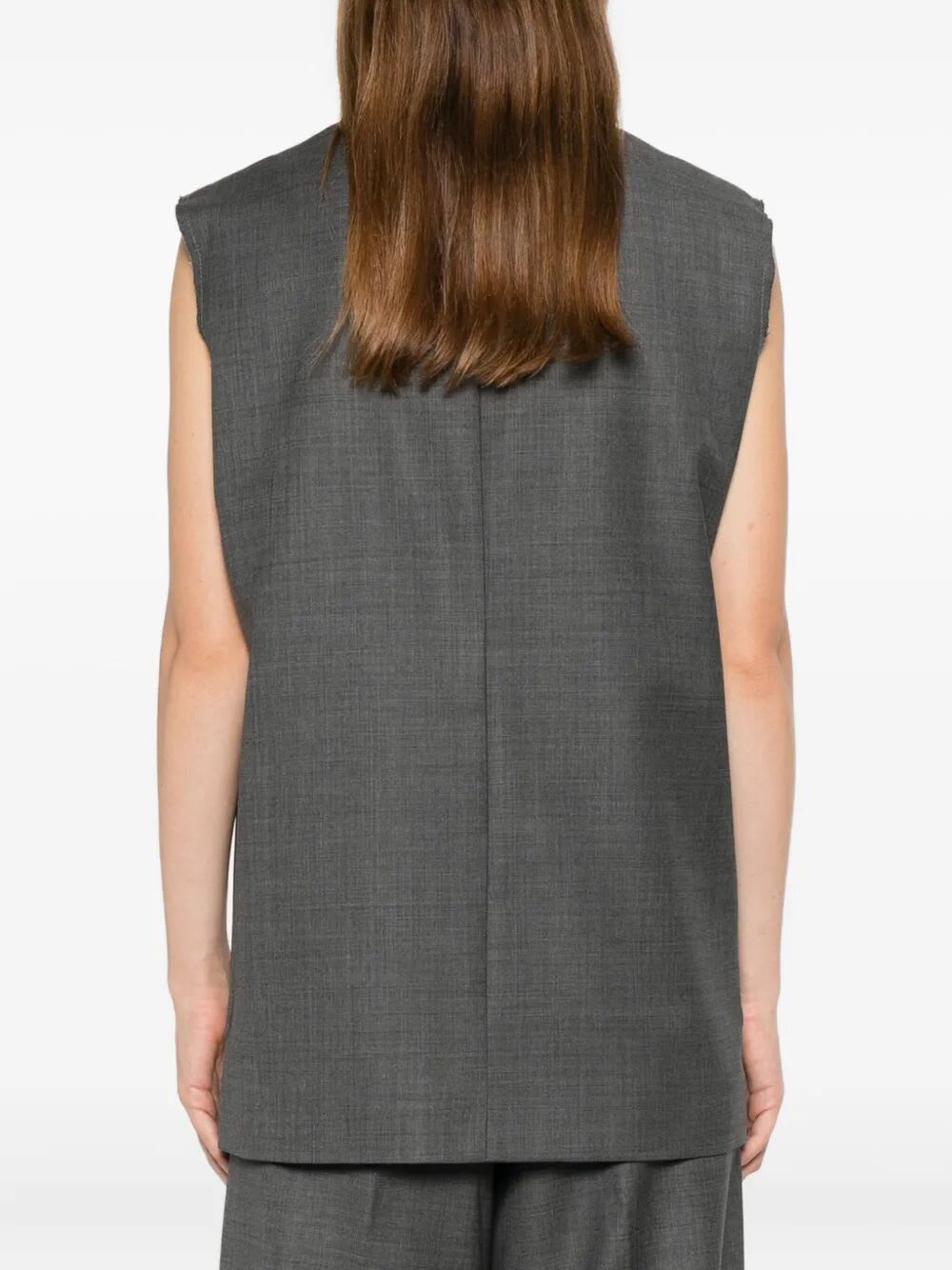 Nine In The Morning Eloisa Double Breasted Gilet T.v. In Gray