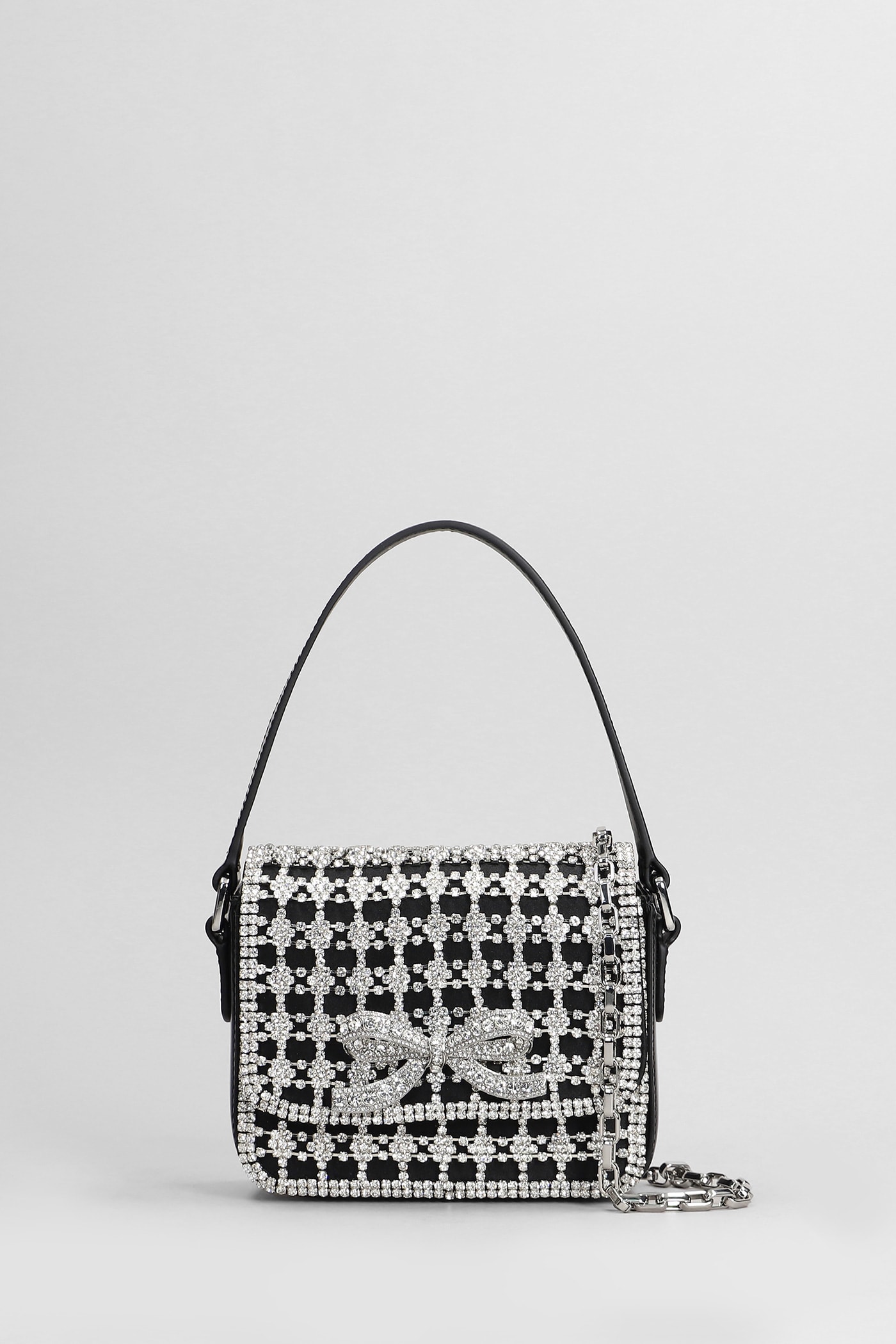 Crystal Micro Bag Shoulder Bag In Black Polyester