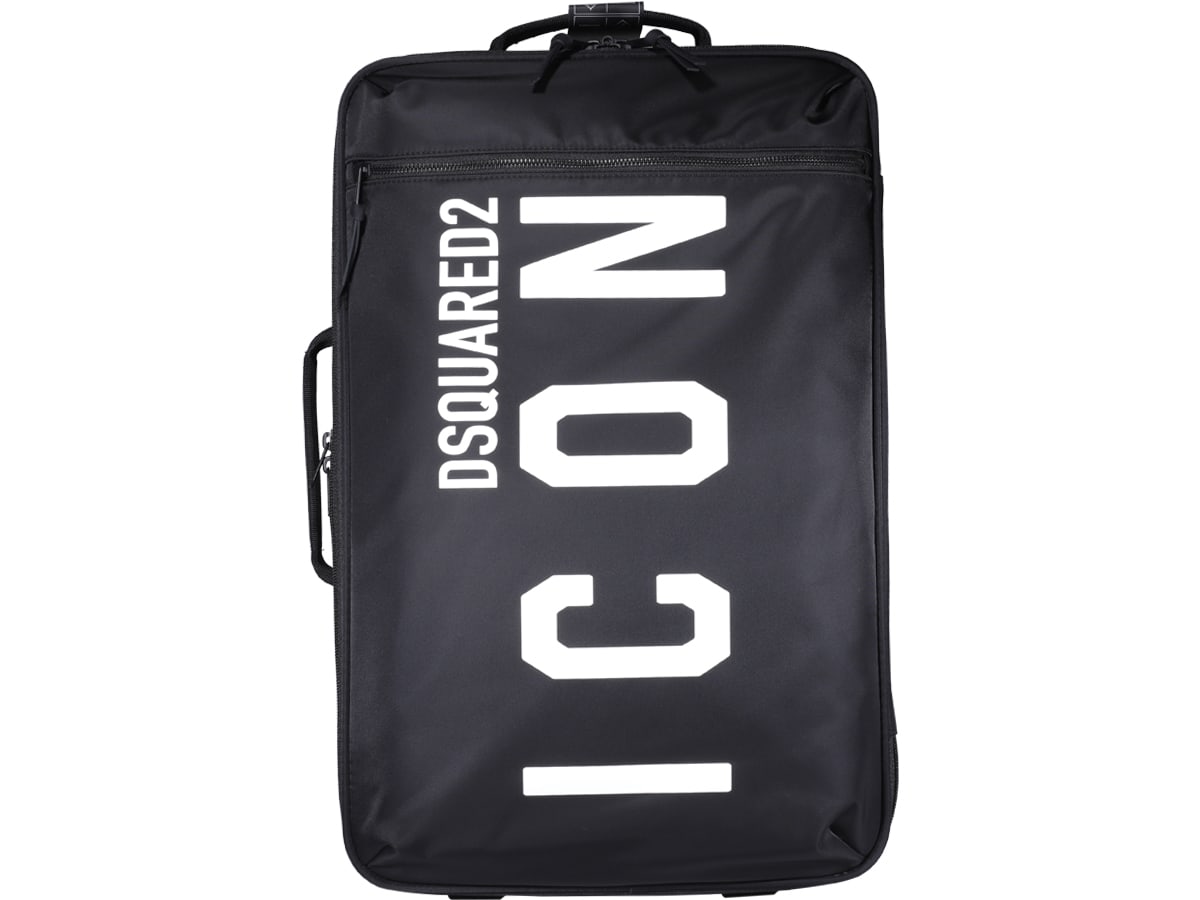 Shop Dsquared2 Be Icon Logo Trolley In Nero/bianco