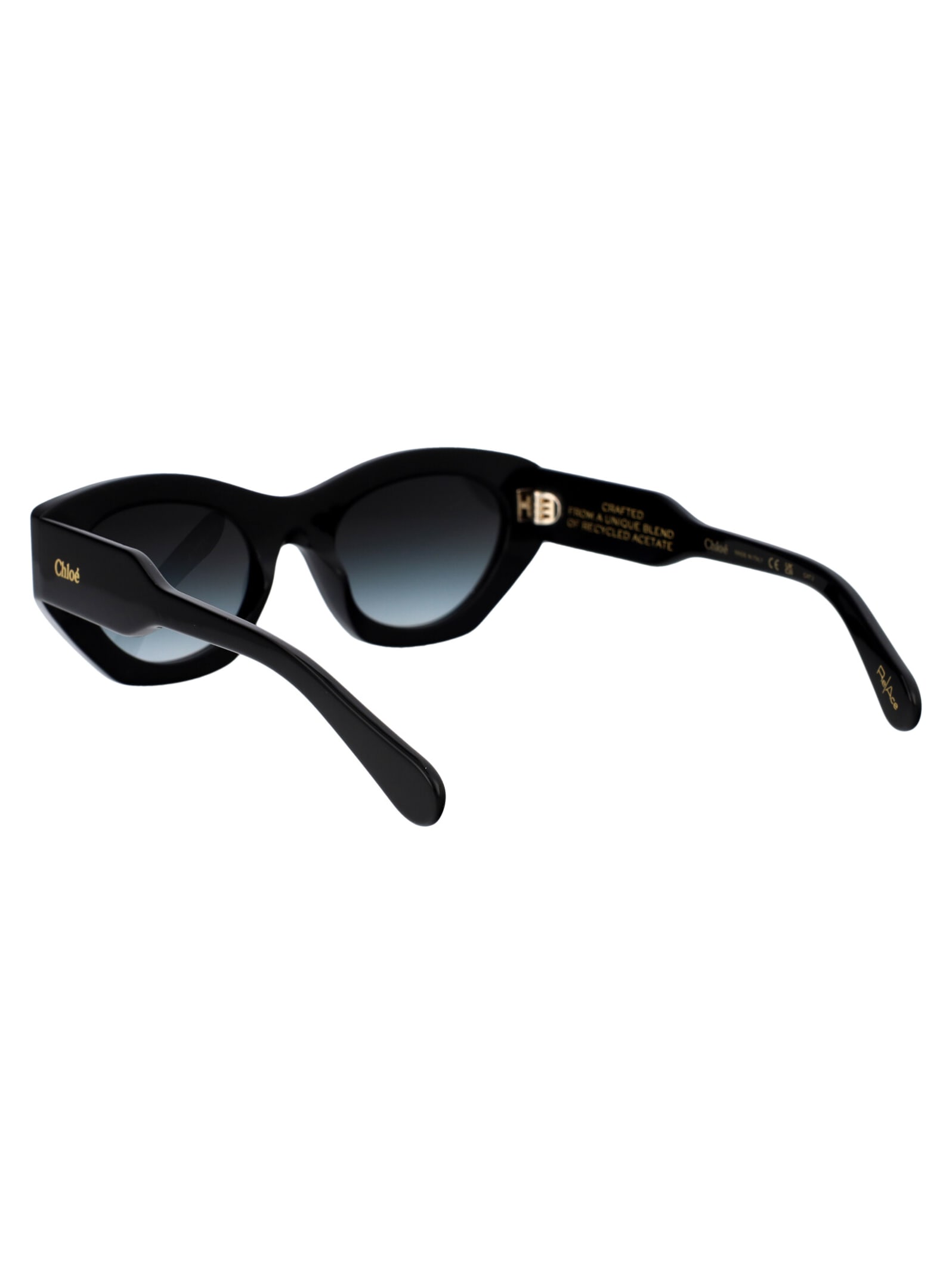 Shop Chloé Ch0220s Sunglasses In 001 Black Black Grey