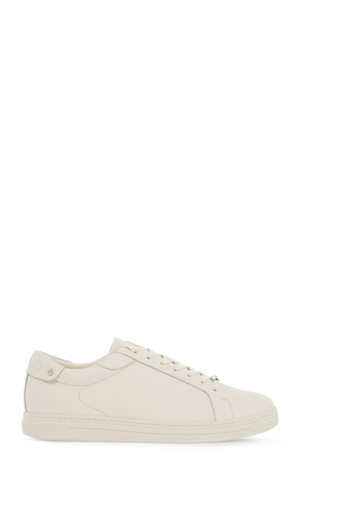 Shop Jimmy Choo Hammered Leather Rome Sneakers In V Latte (white)