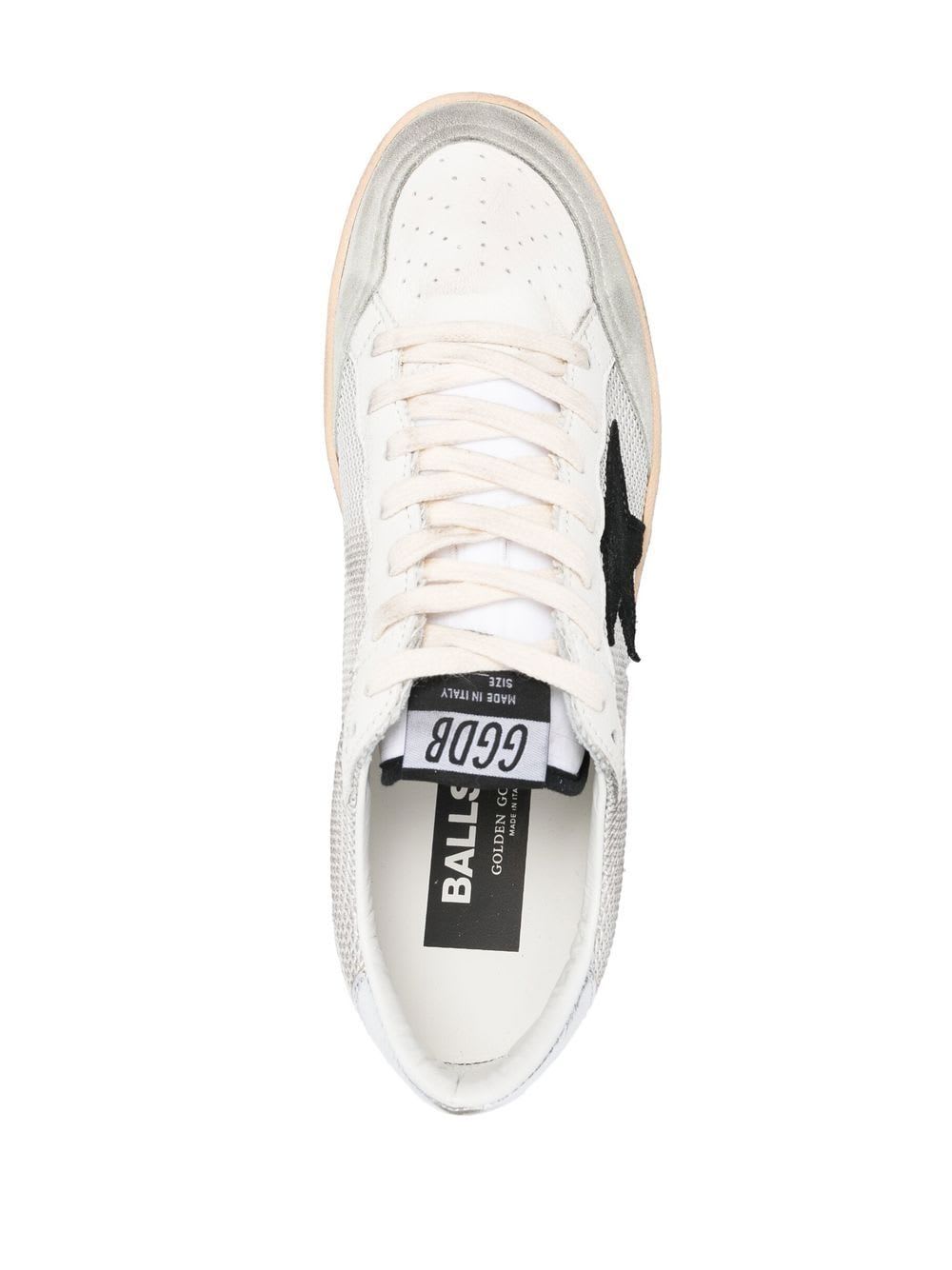 Shop Golden Goose Ball Star Sneakers In Light Silver Black White Silver