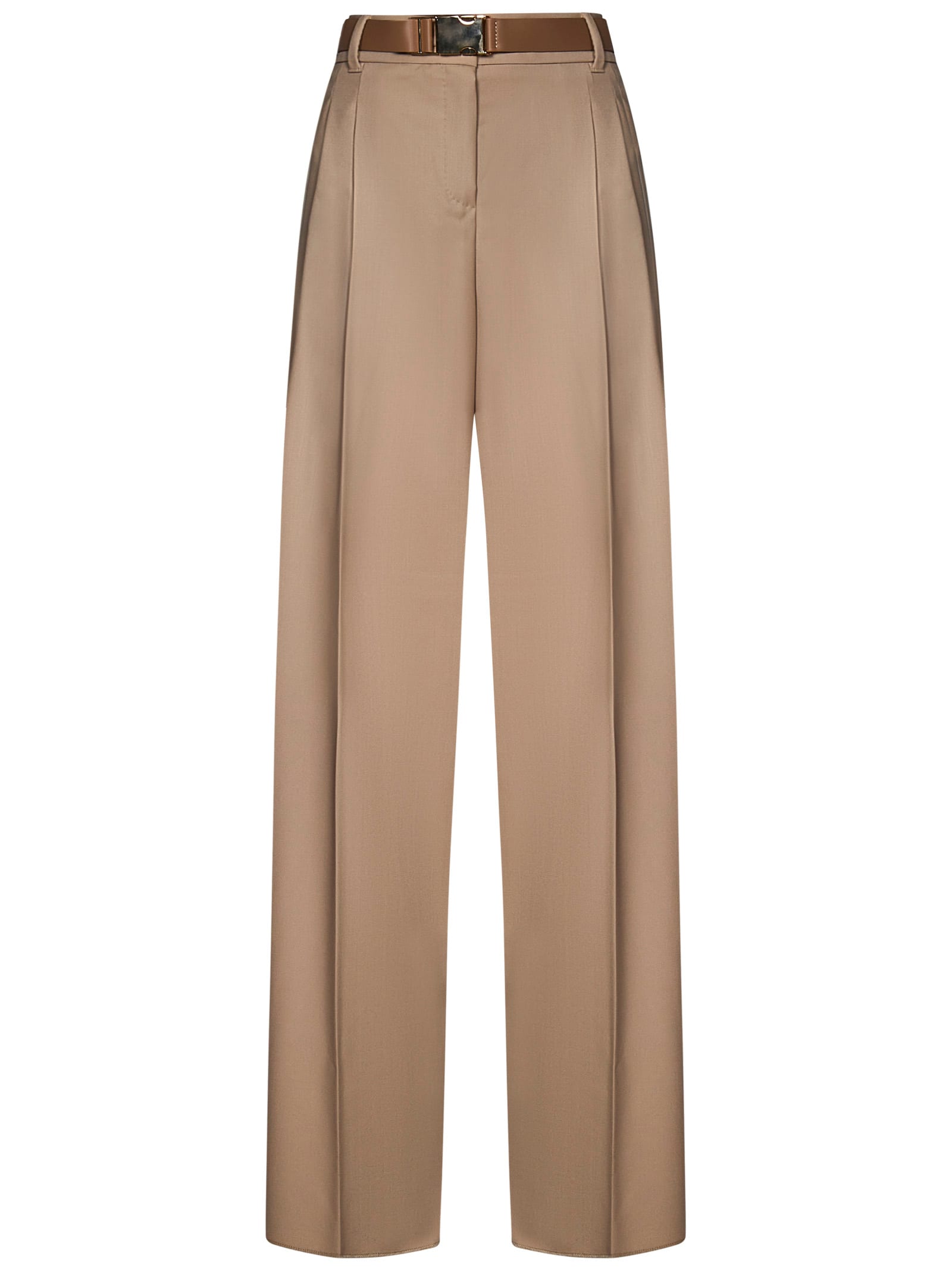 Belted Straight Leg Trousers