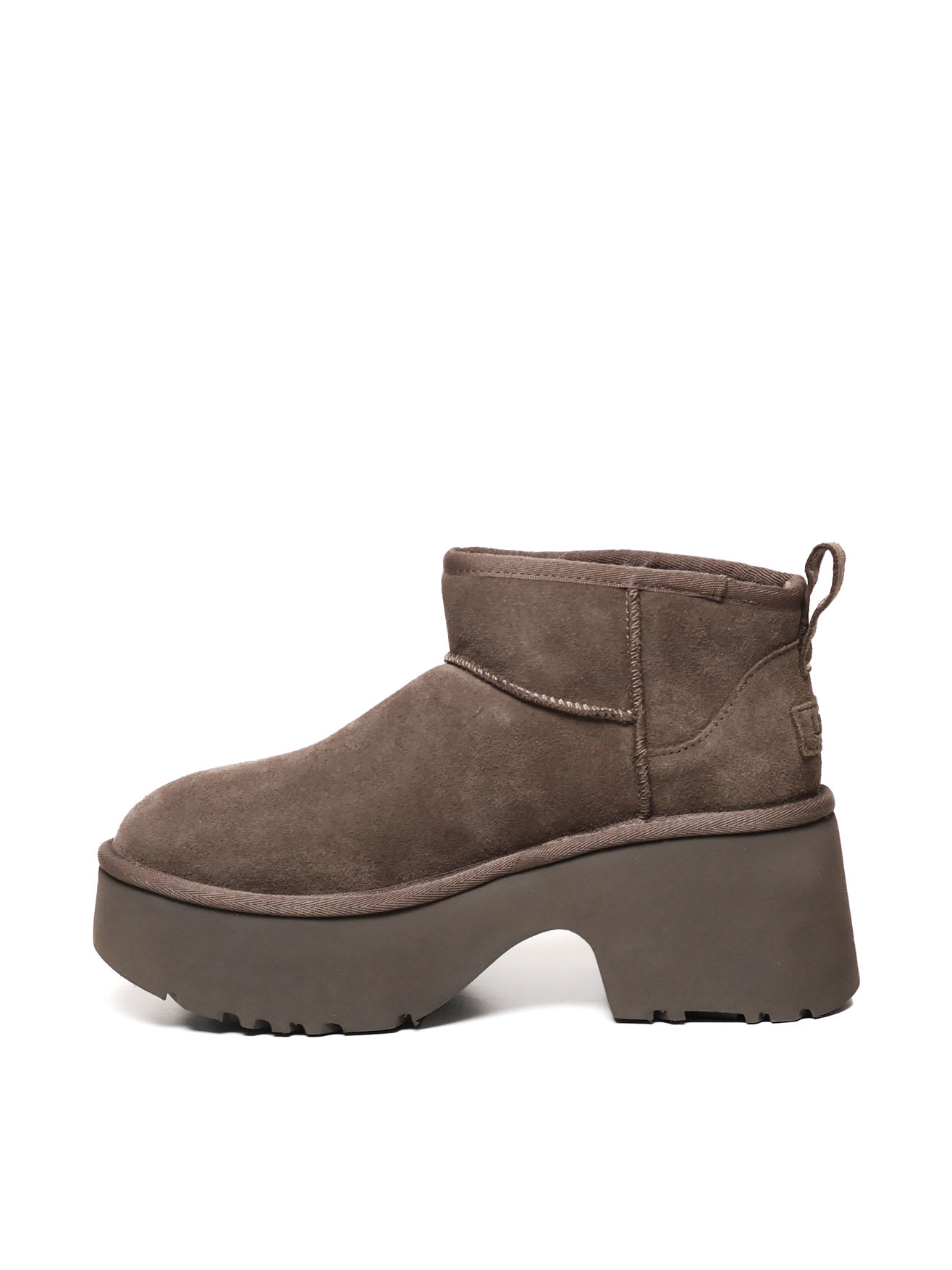 Shop Ugg Ultra Mini New Heights Boots In Suede In Hickory