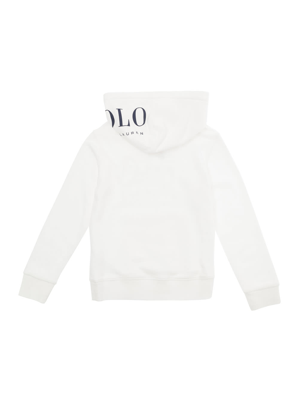 Shop Polo Ralph Lauren White Front Logo Hoodie In Cotton Blend Boy