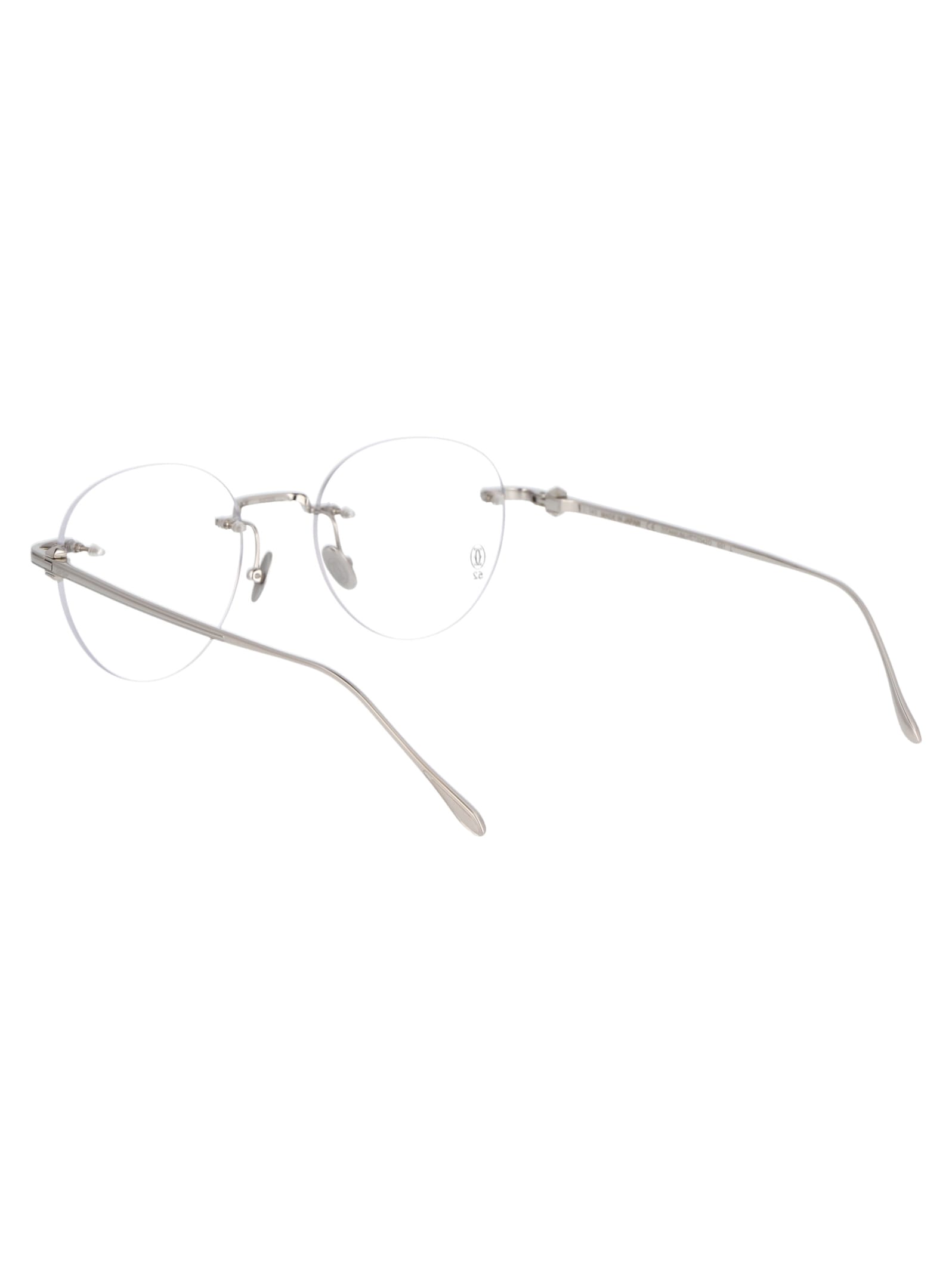 Shop Cartier Ct0342o Glasses In 001 Silver Silver Transparent