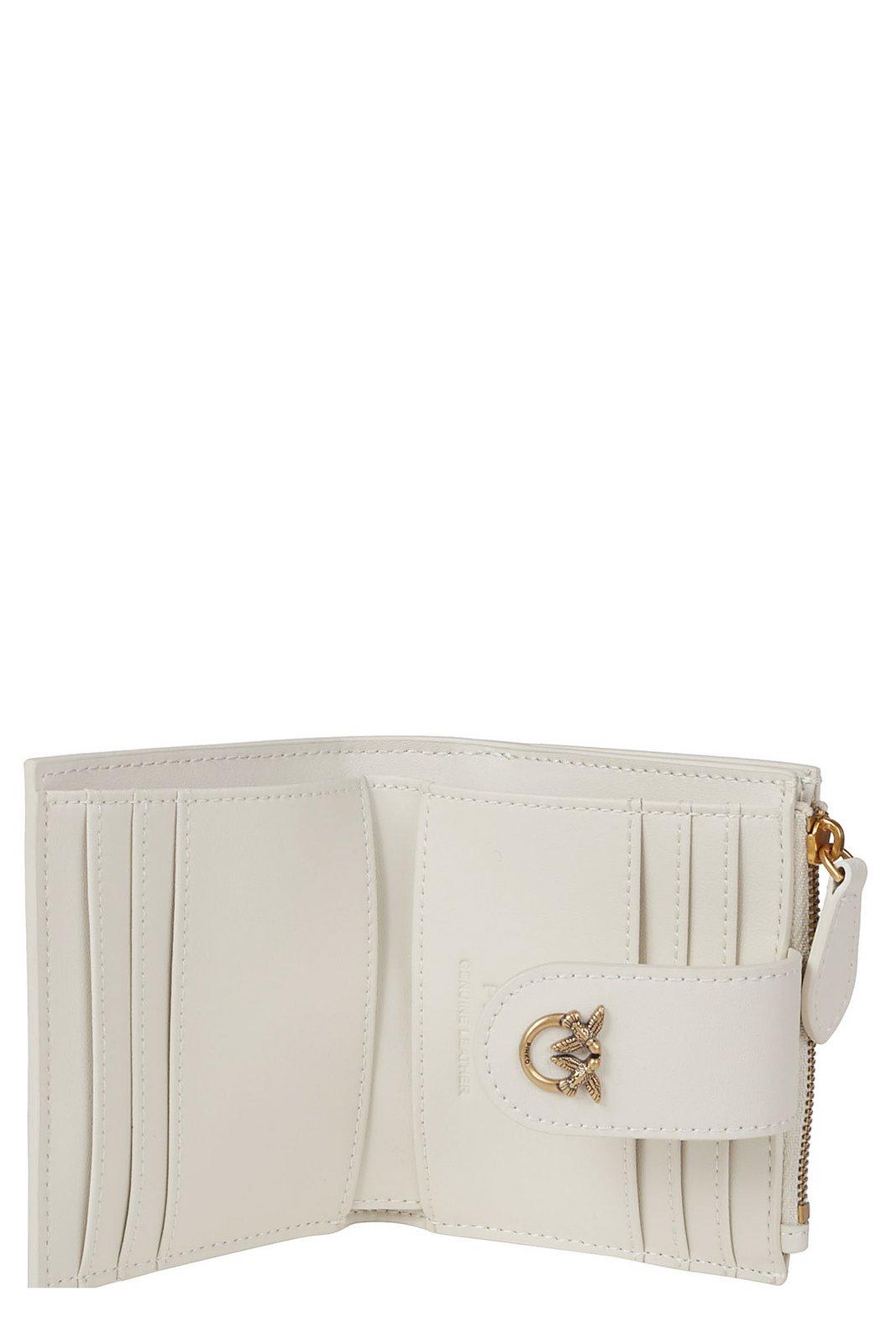 Pinko Logo Plaque Bi-fold Wallet In White