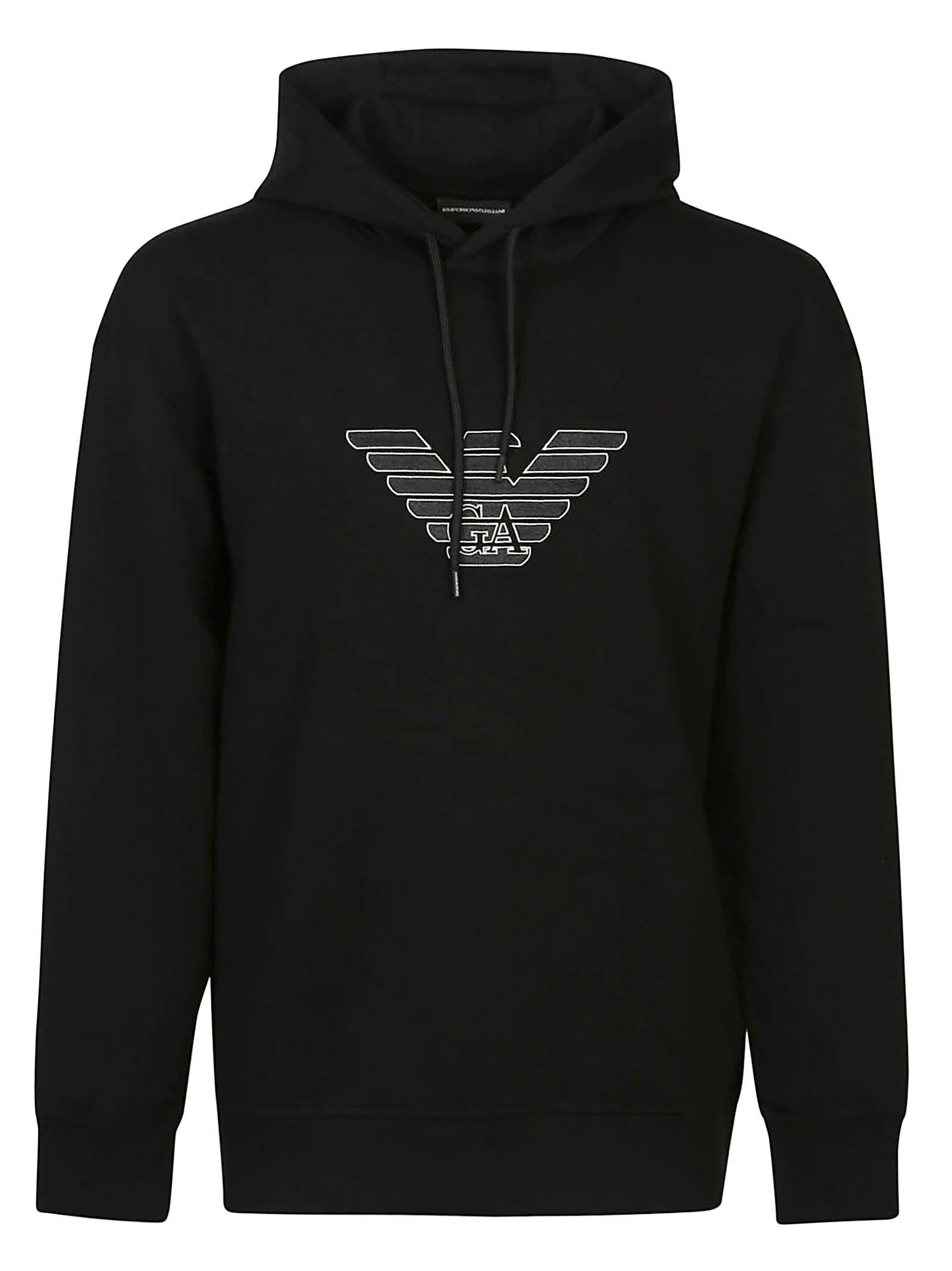Emporio Armani Sweatshirt In Eagle Nero