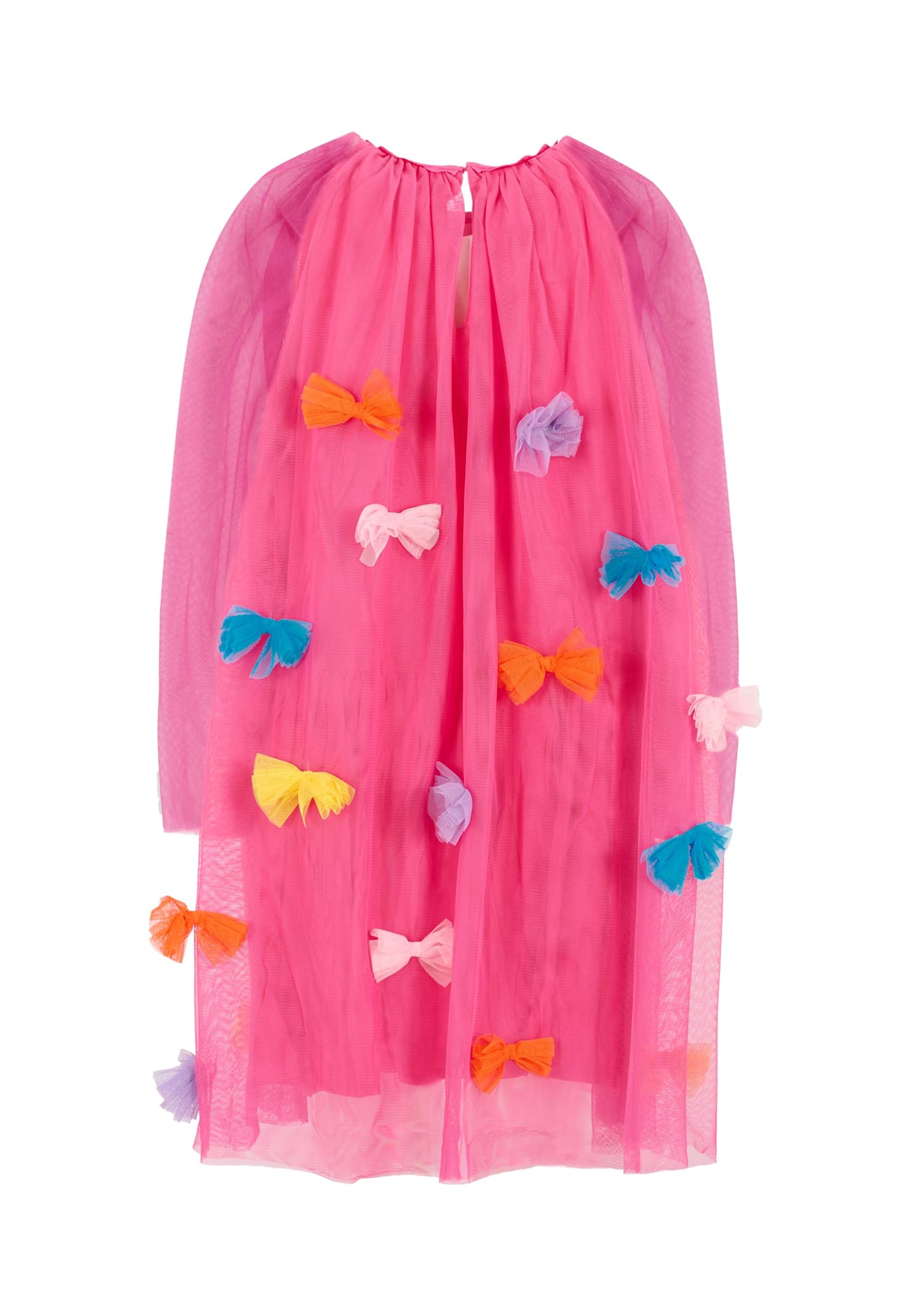 Stella Mccartney Bow-appliqué Tulle Dress In Pink