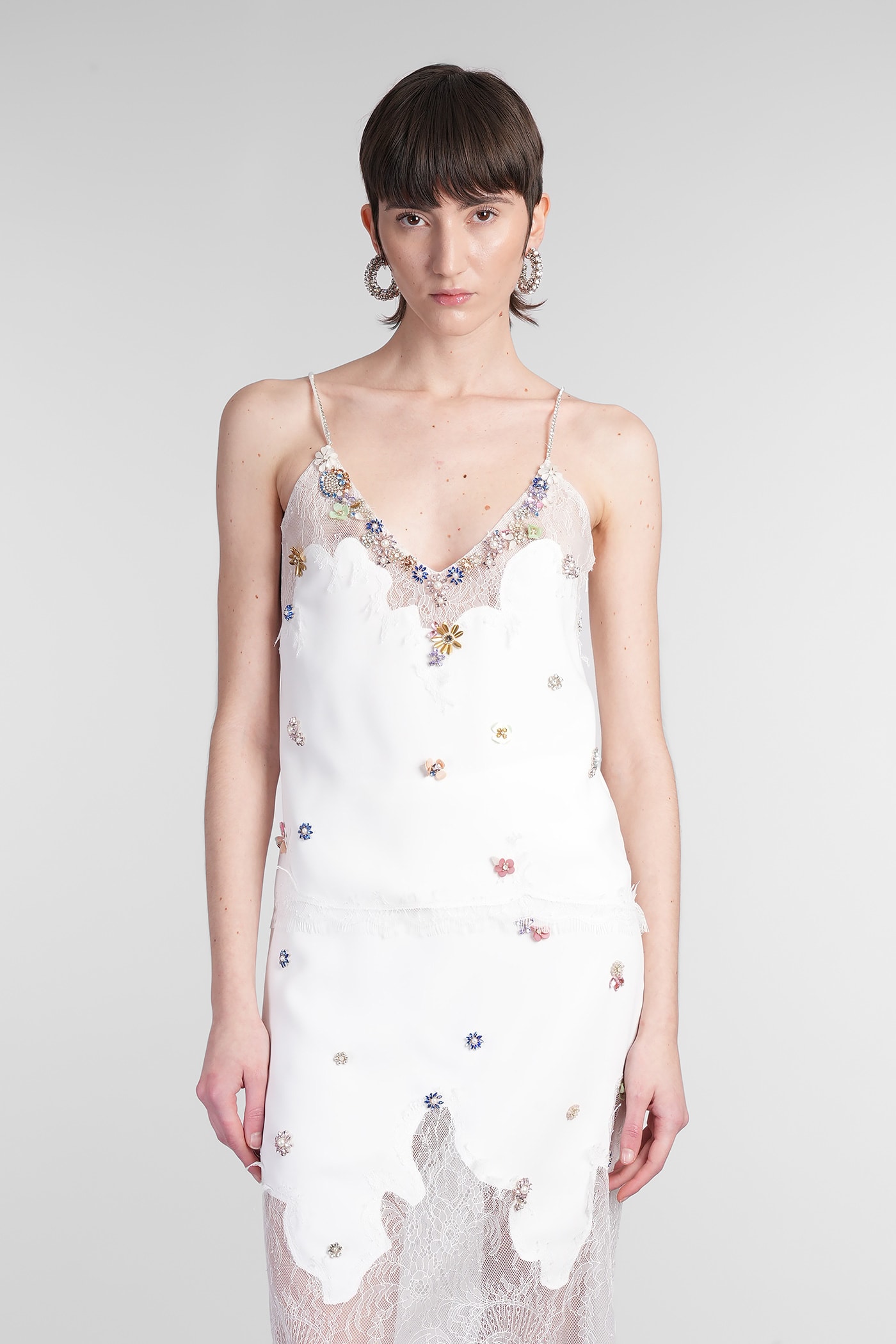 Kaya Topwear In White Polyester