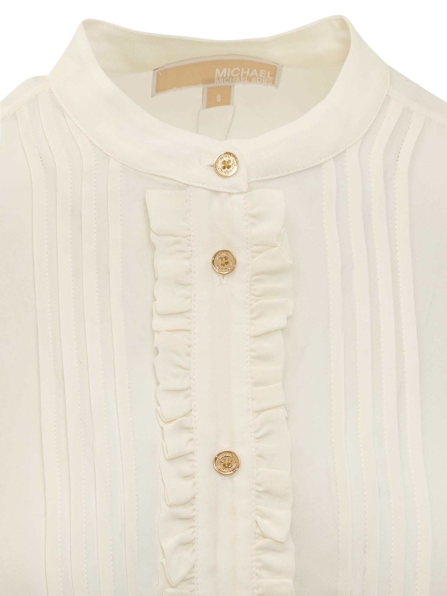 Michael Kors Ruffled Georgette Blouse In Panna