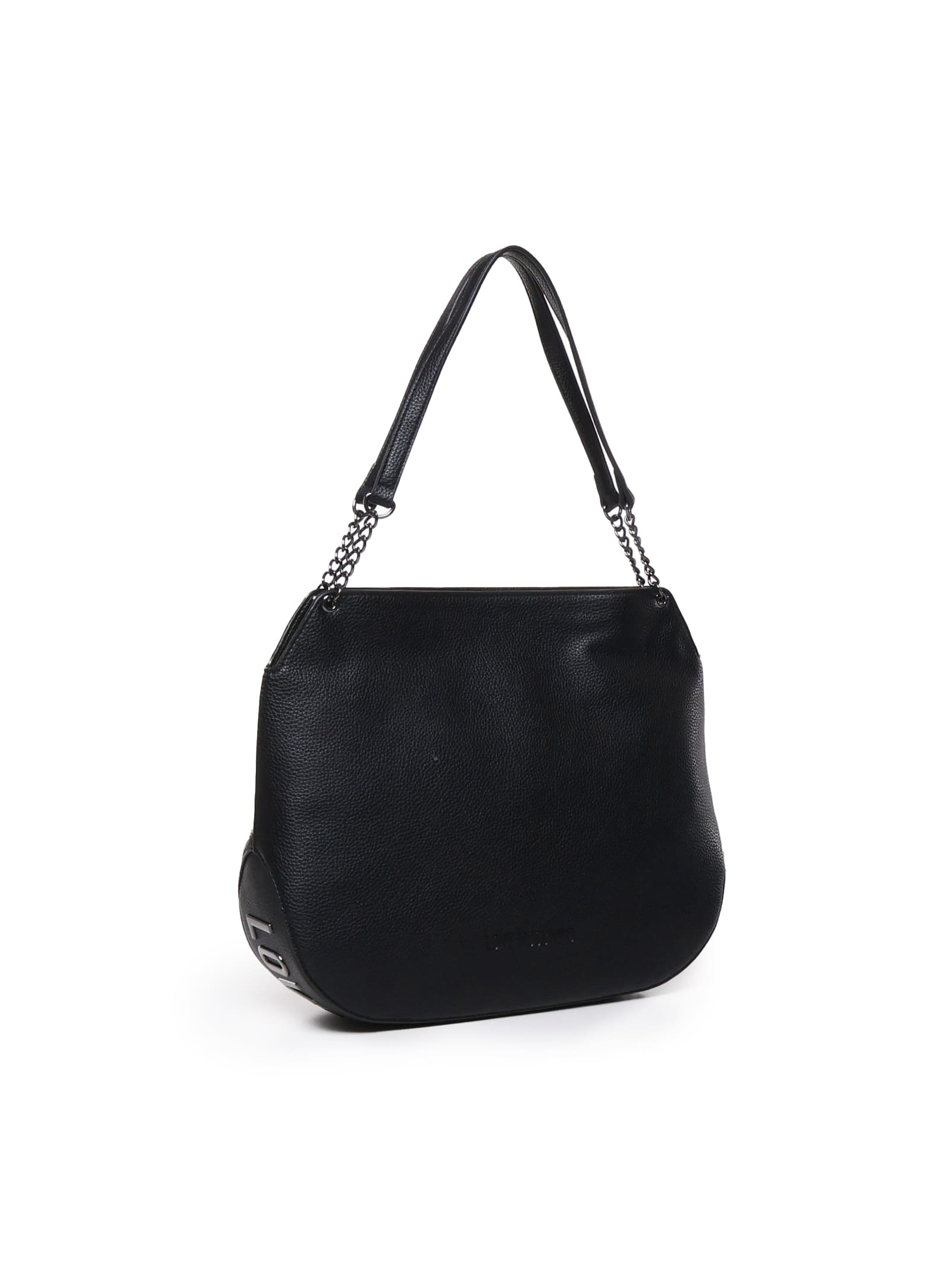 Shop Love Moschino Rounded Shoulder Bag In Black