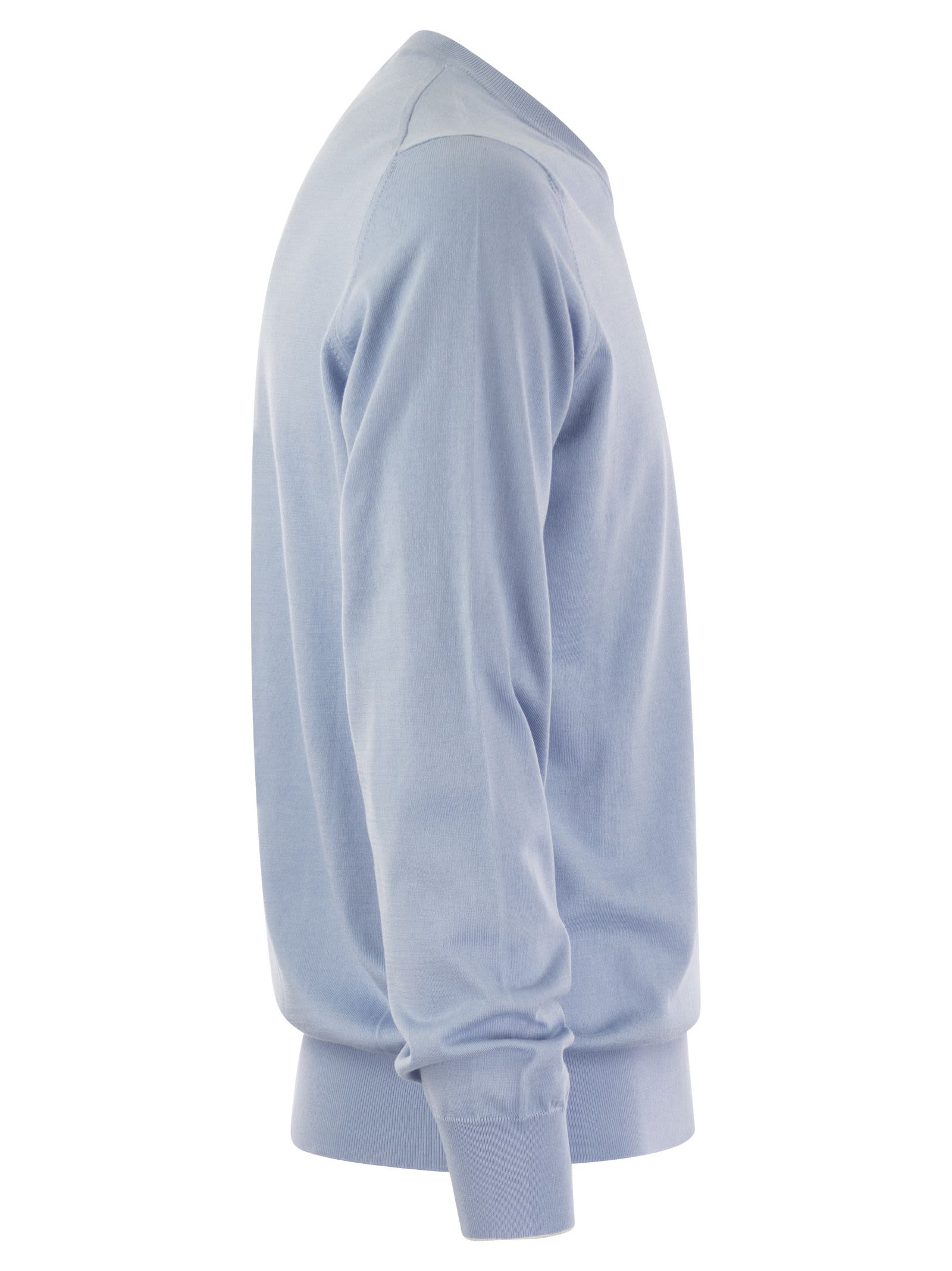 Shop Brunello Cucinelli Lightweight Cotton Jersey In Light Blue