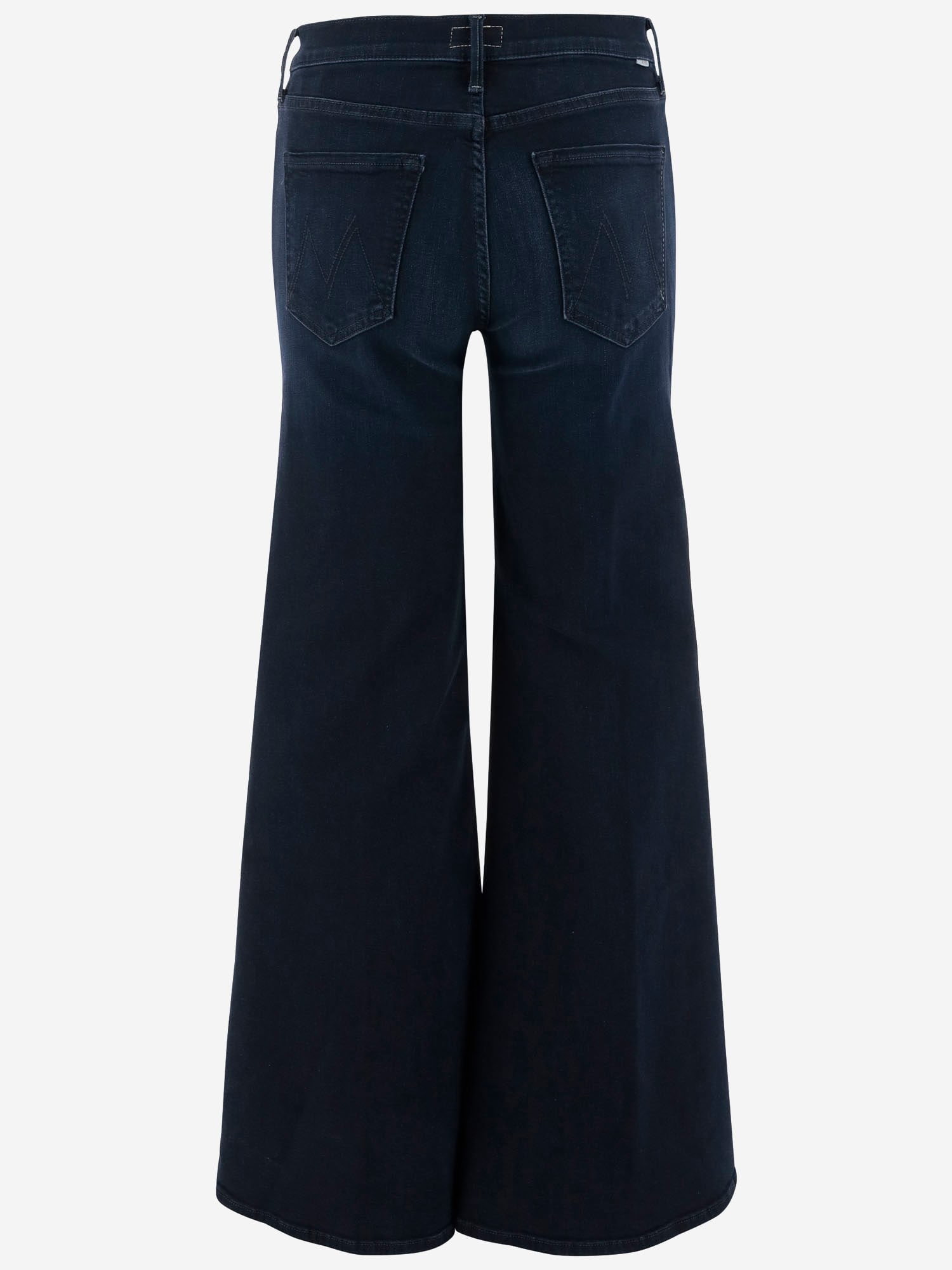 Mother Wide-leg Stretch Cotton Blend Jeans In Blue