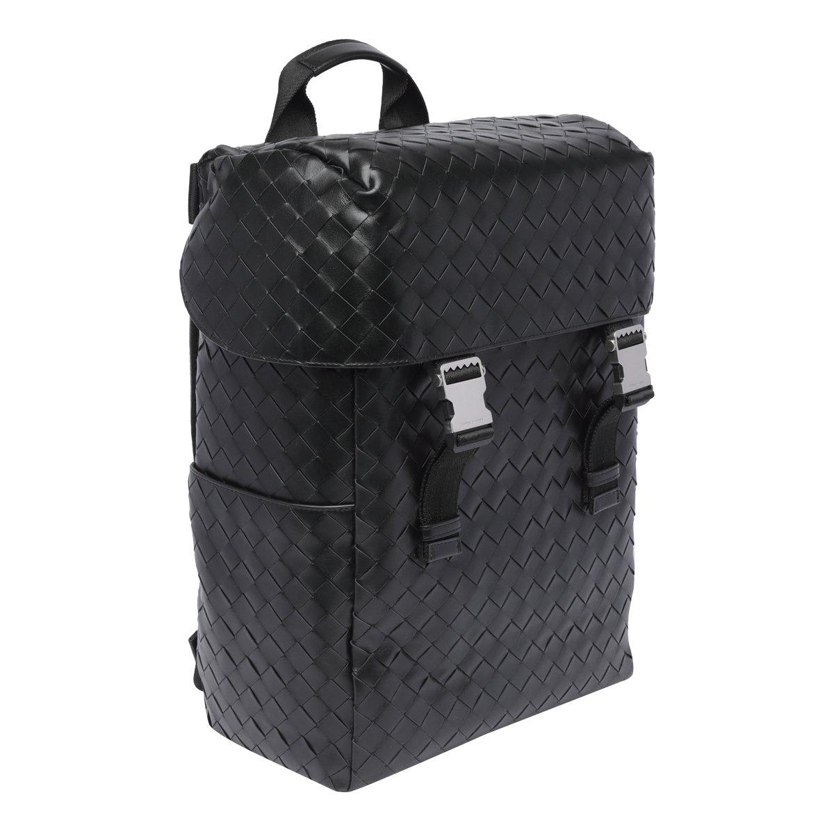 Shop Bottega Veneta Intrecciato Flap Backpack In Black