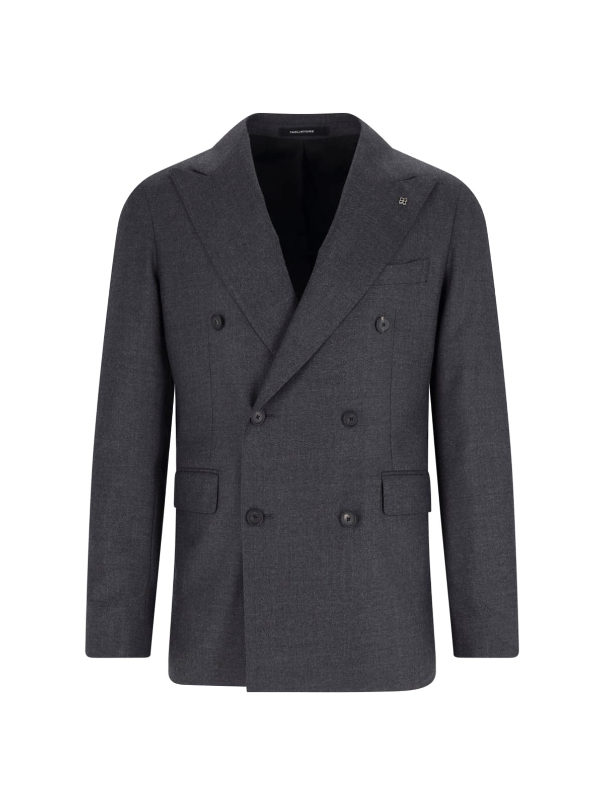 Tagliatore Double-breasted Grey Suit With Tailored Blazer In Gray