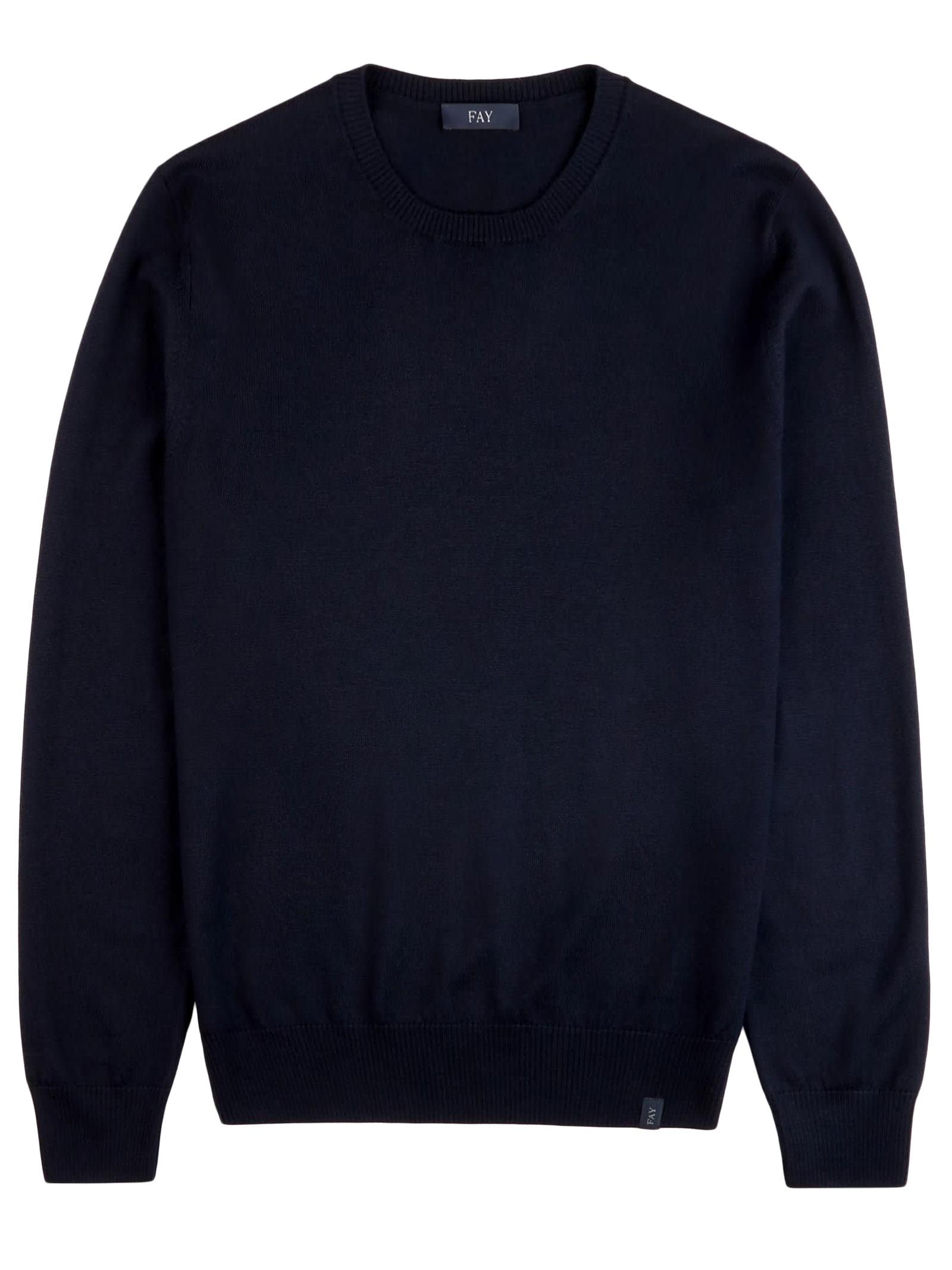 Shop Fay Jumper In Blue Merinos Wool Knit