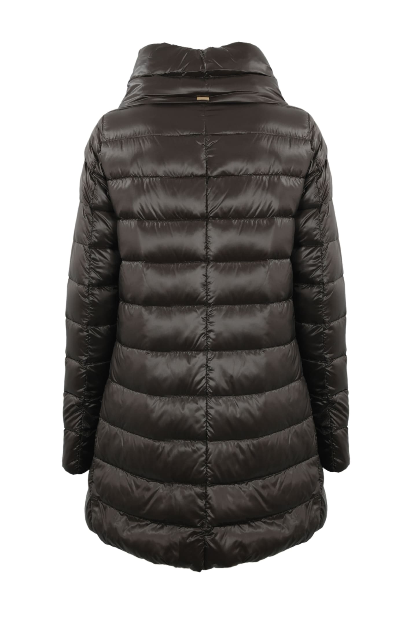 Shop Herno Quilted Down Jacket Amelia In Fondente