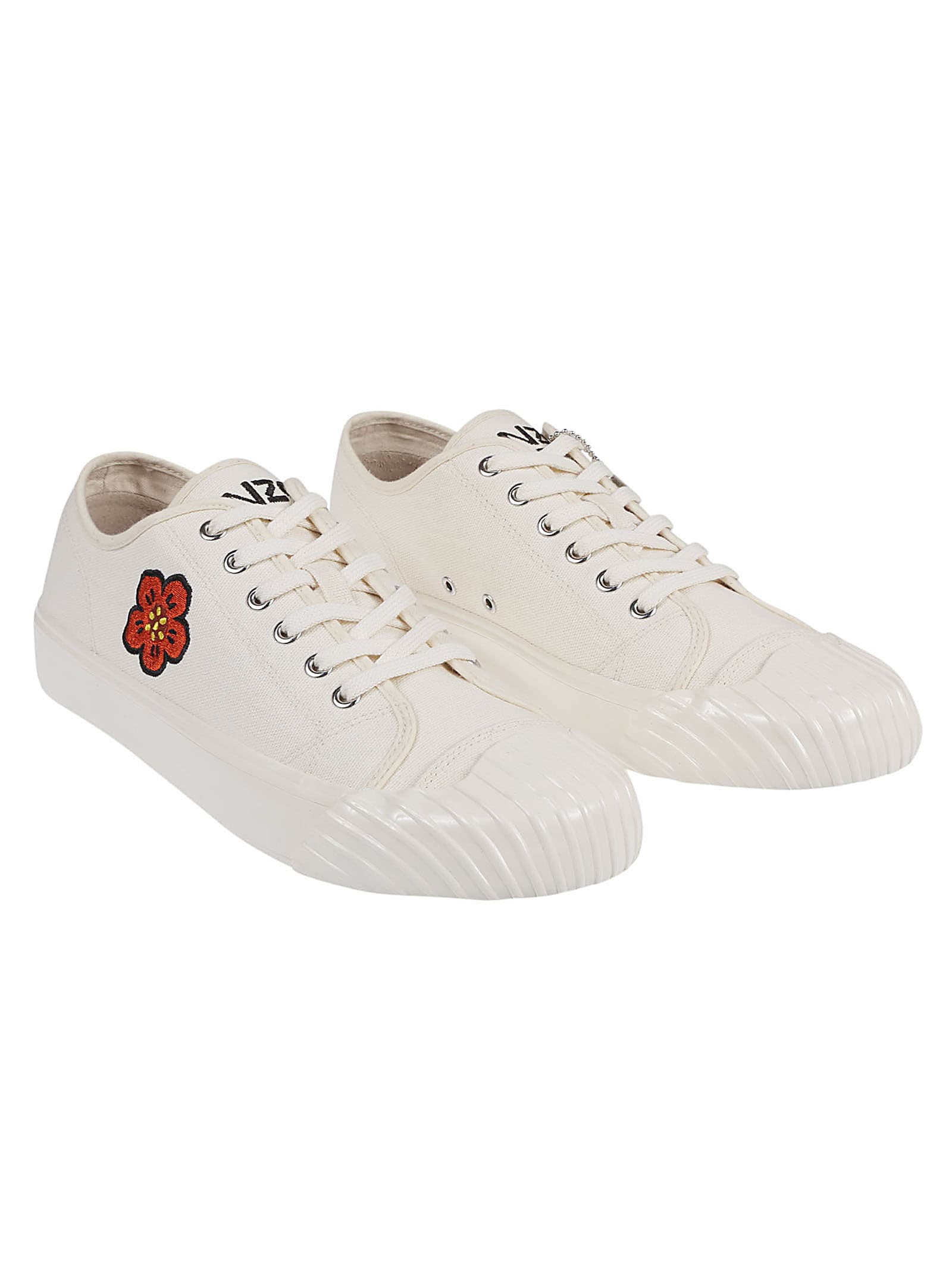 Shop Kenzo School Low Top Sneakers In Creme