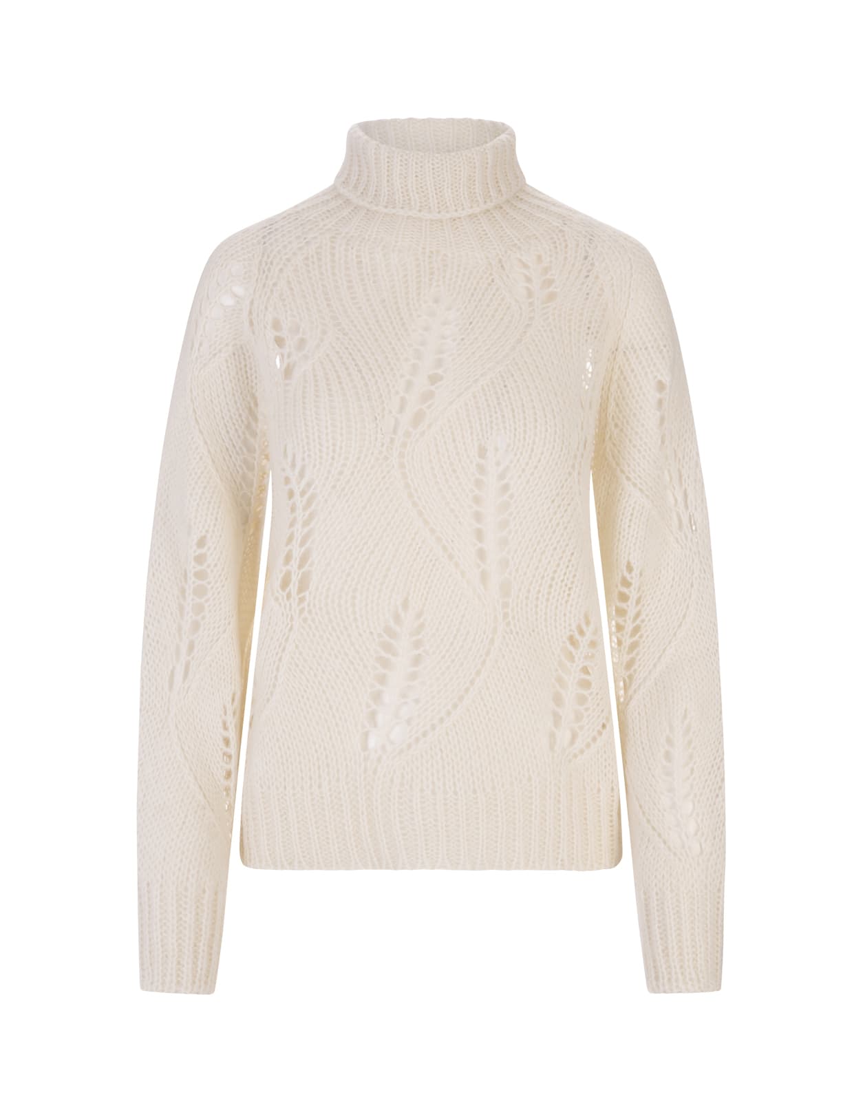 Fabiana Filippi Turtleneck Sweater In White Mohair Blend