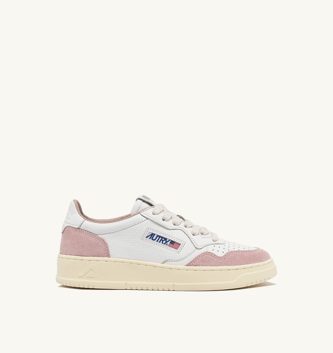 Autry Medalist Low-top Sneakers With Goat Leather In Pink