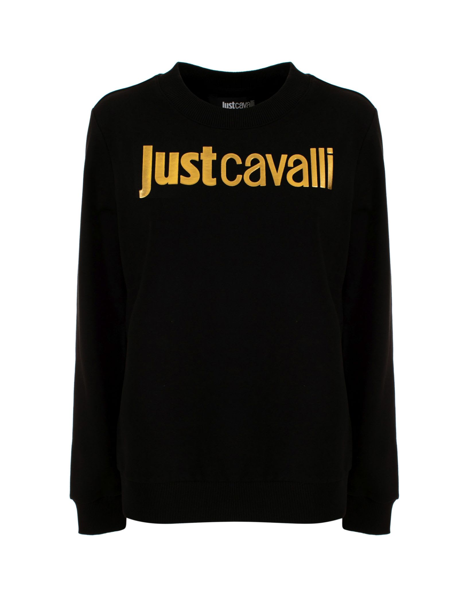 Roberto Cavalli Just Cavalli Hoodie In Black/gold