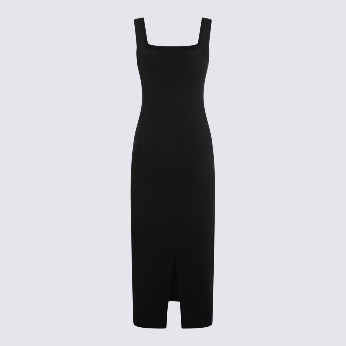 Khaite Dixi Square-neck Sleeveless Knit Maxi Dress In Black
