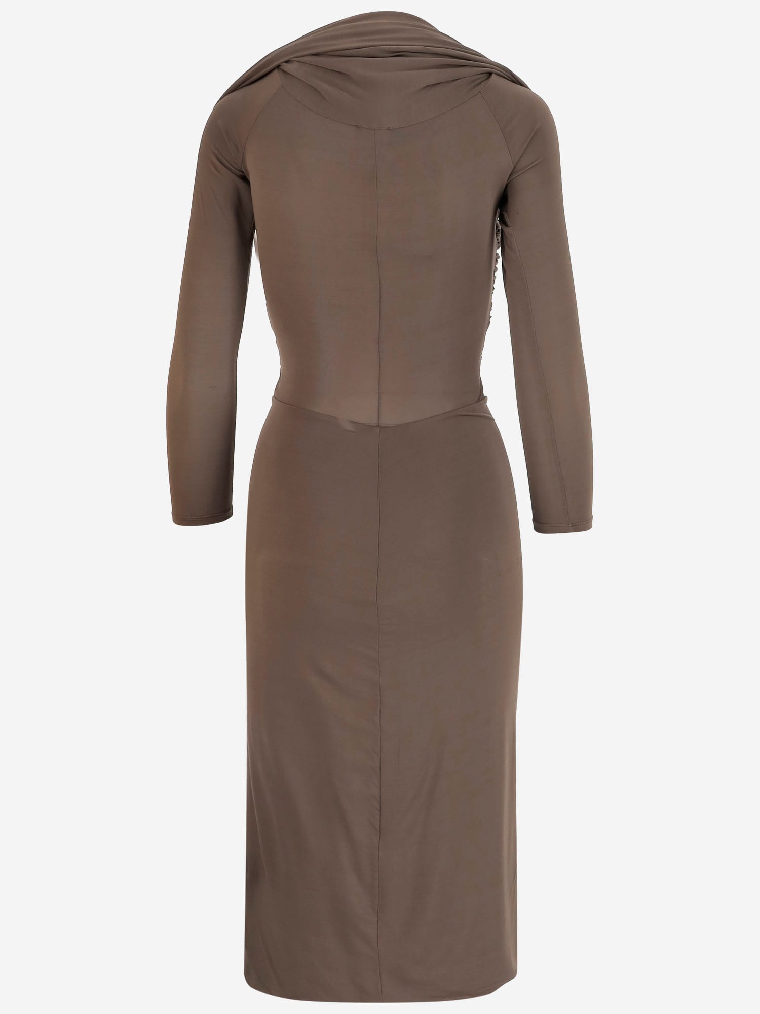 Patou Long Dress Cross Effect In Mocha