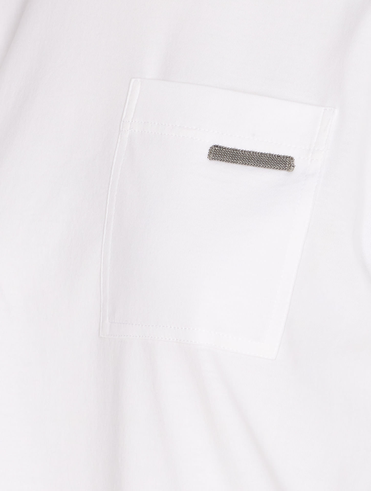 Brunello Cucinelli Short Sleeve Top Featuring Pocket Detail In White