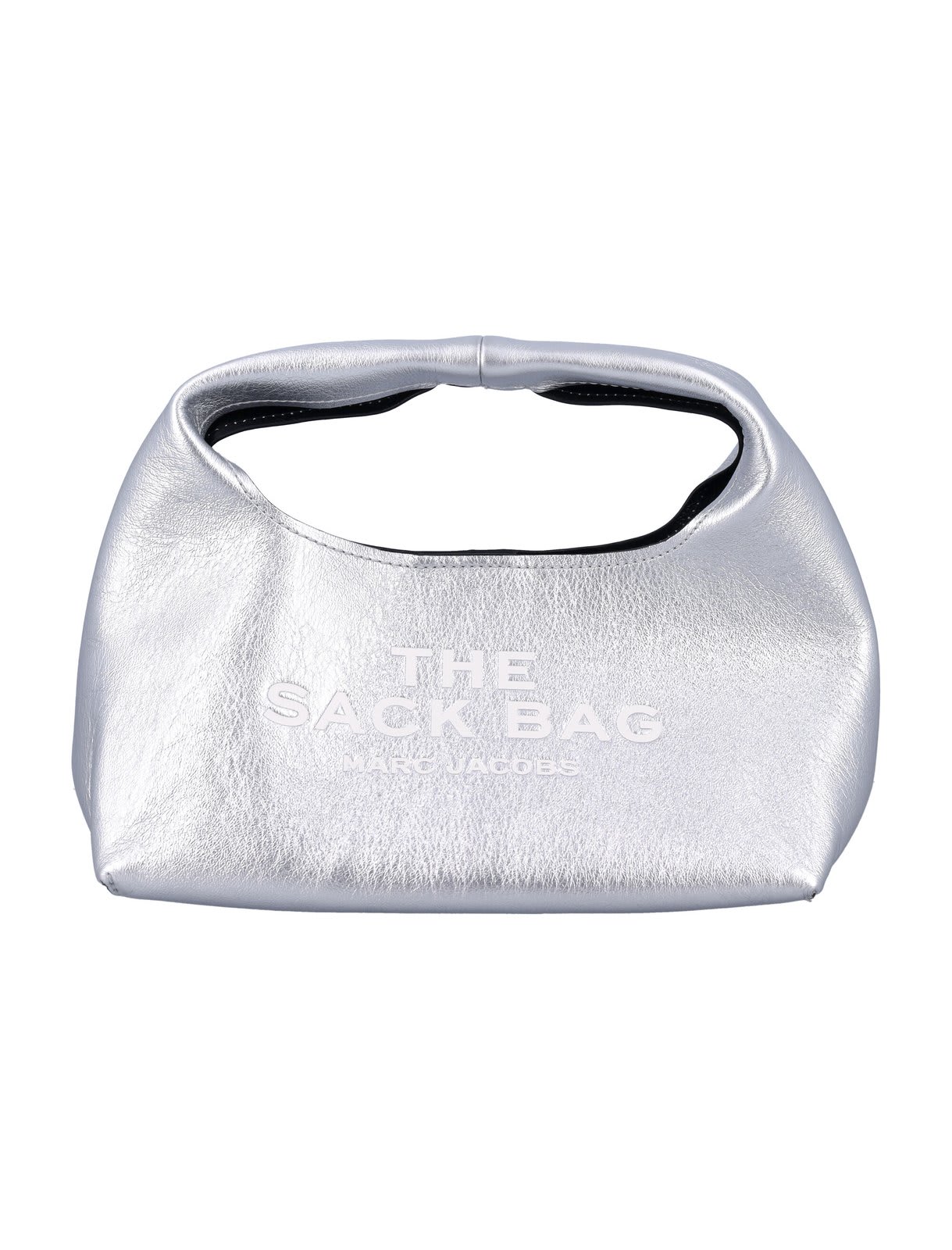 Shop Marc Jacobs Metallic Mini Sack Bag In Silver