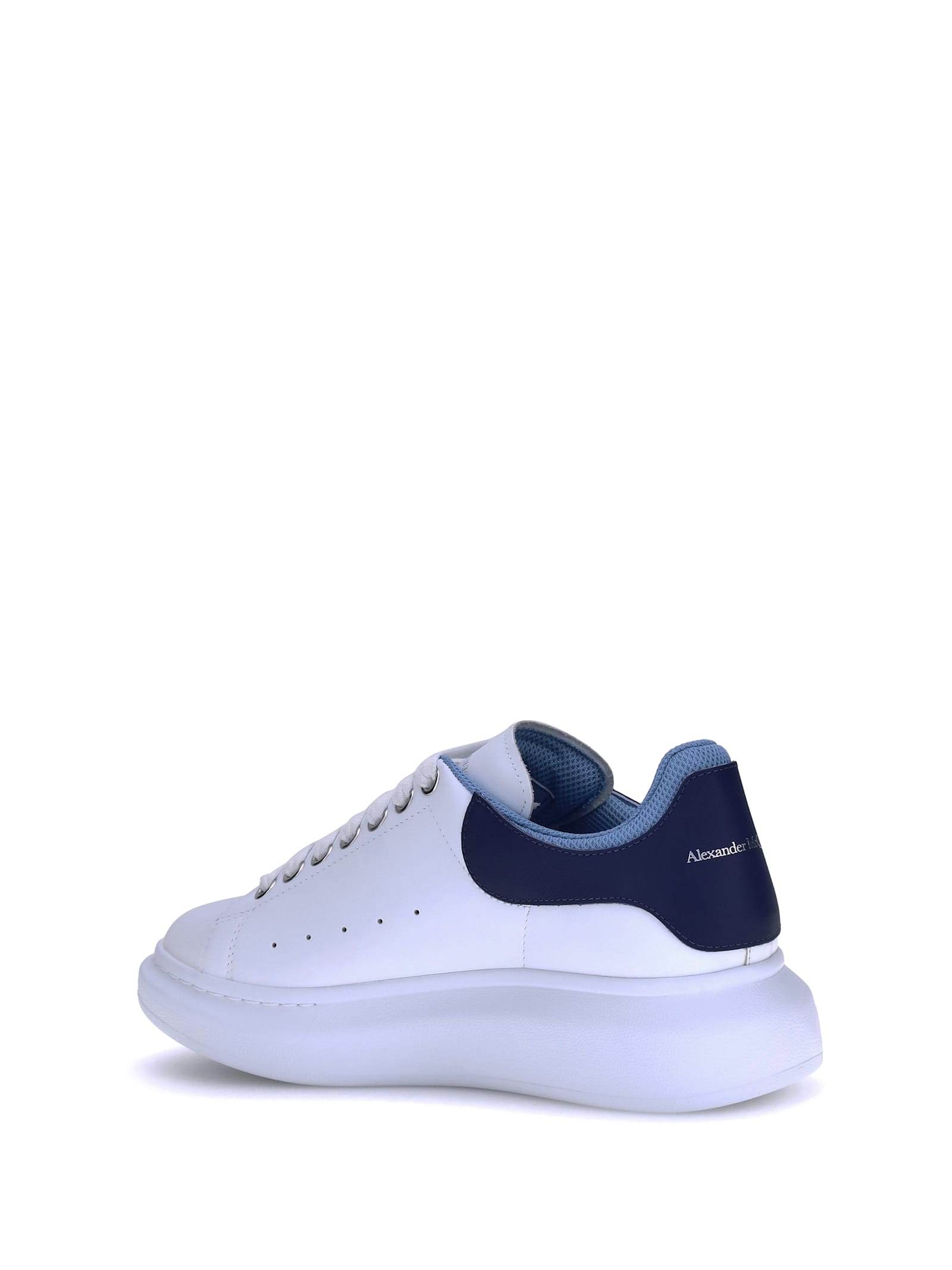 Alexander Mcqueen Leather Platform Sneakers Perforated Detailing In White