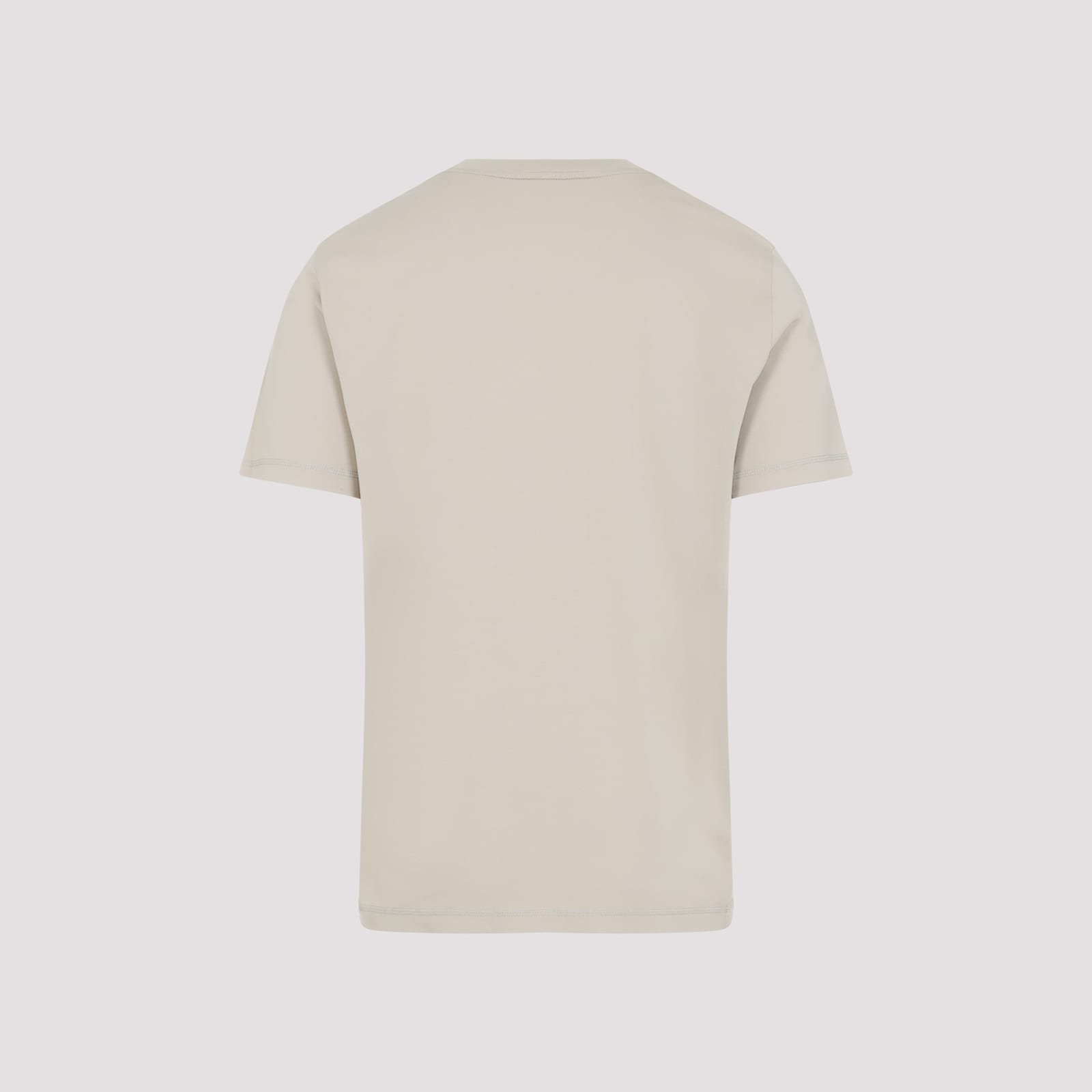 Moncler Cotton Jersey T-shirt With Contrasting Logo Patch In Gray