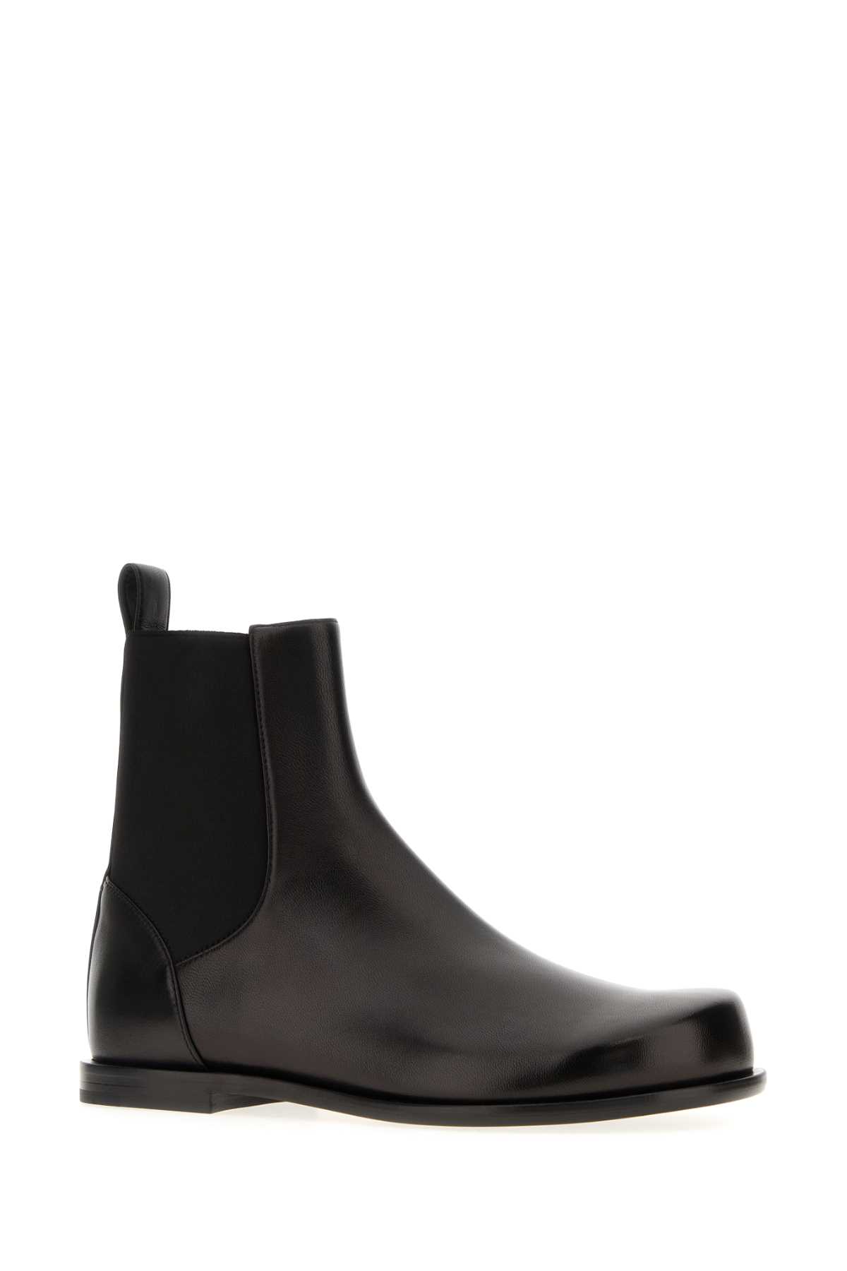 Fendi Ff Squared Nappa Leather Chelsea Boots In Black