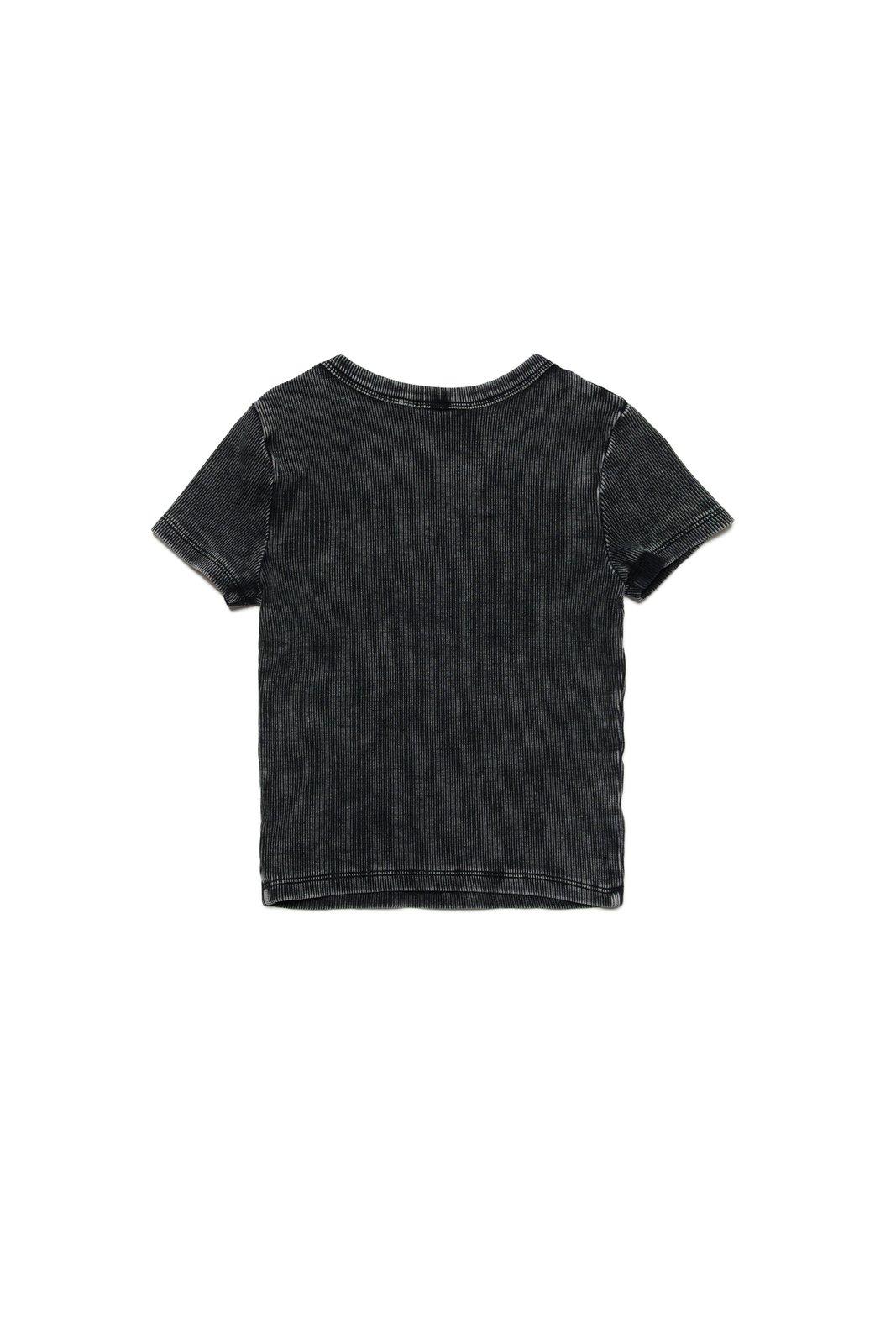 Shop Diesel Terhi Logo Embroidered Crewneck T-shirt In Black
