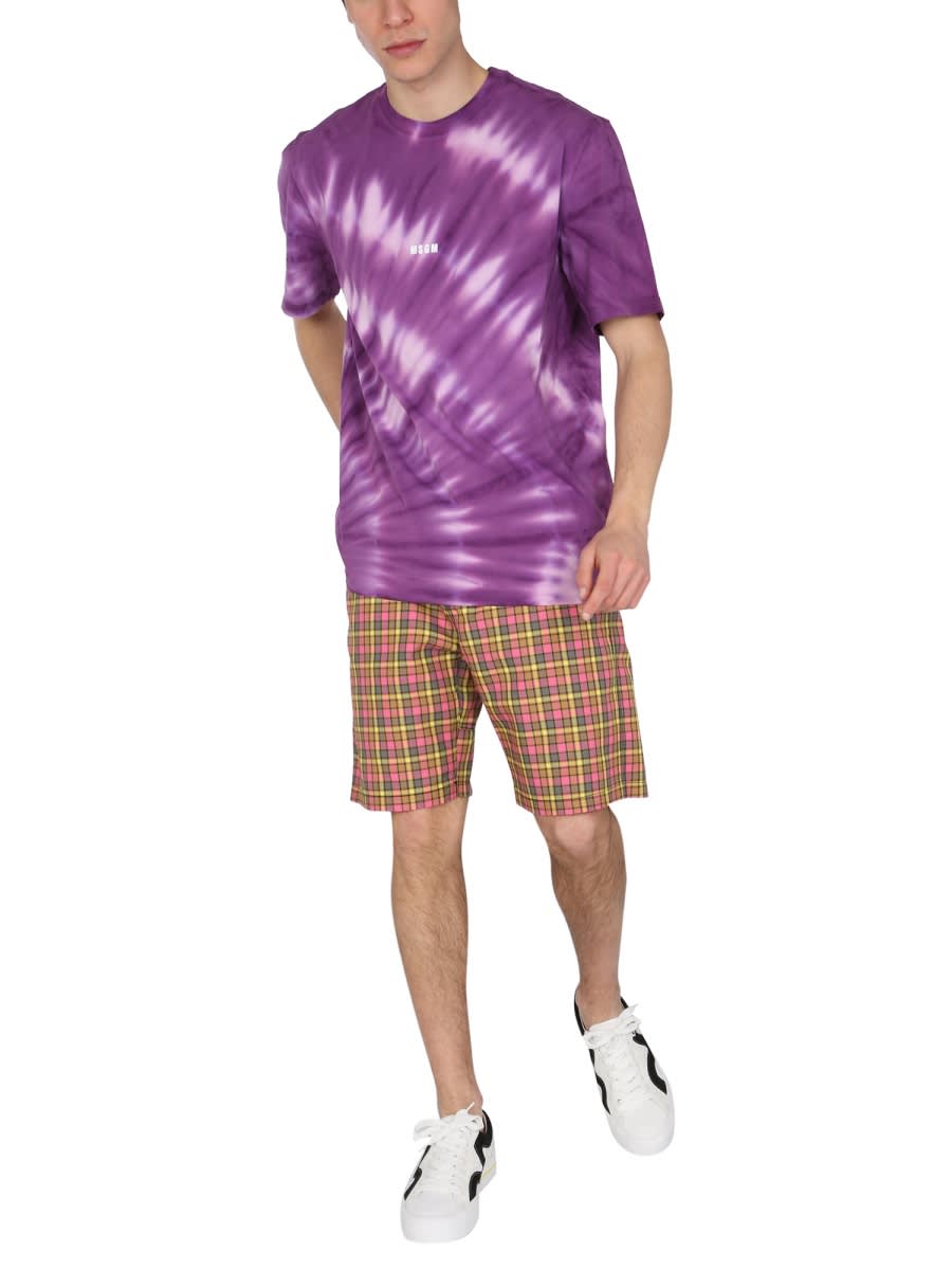Msgm Crew Neck T-shirt In Lilac