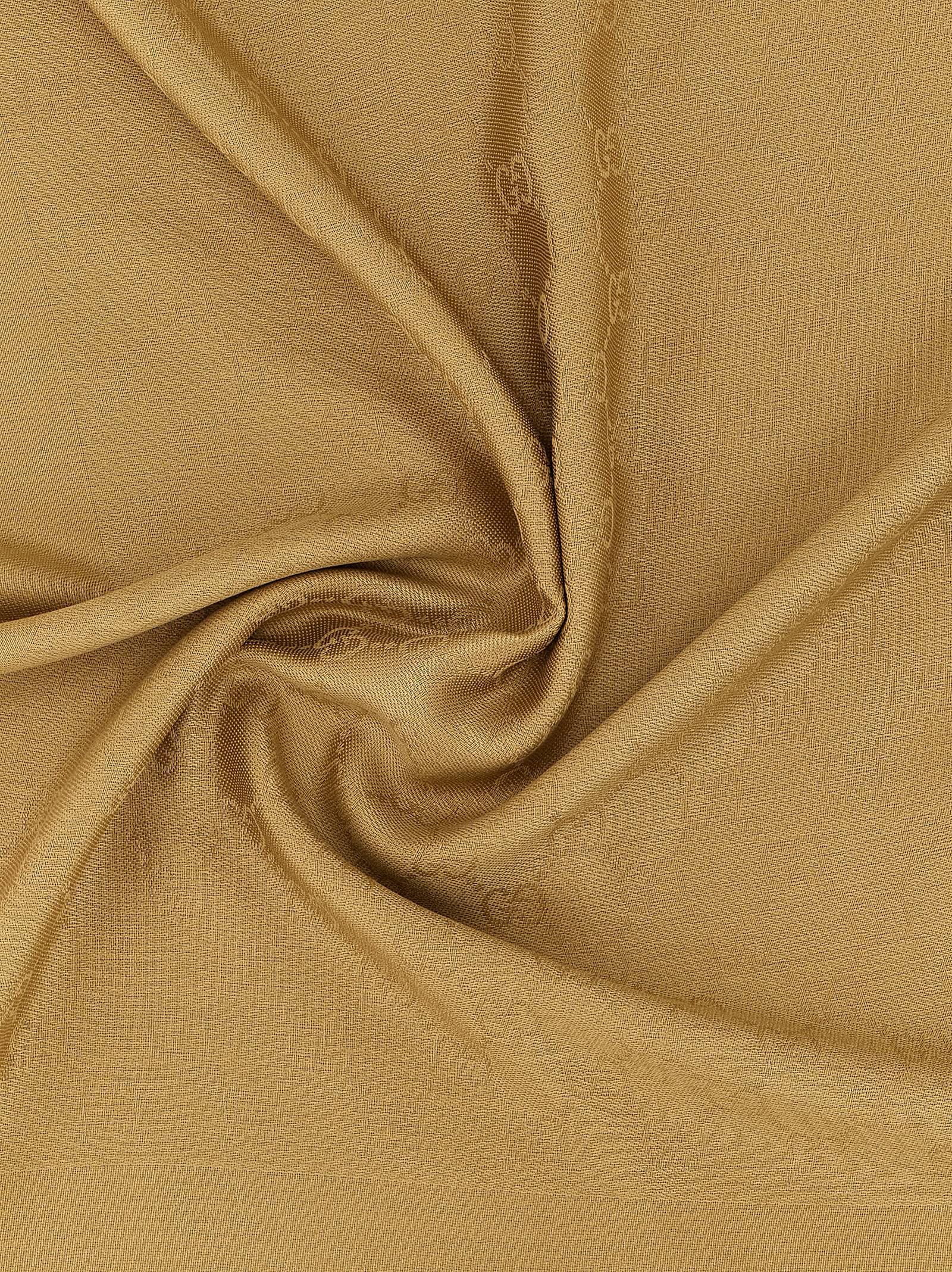 Gucci Square Shawl Fringed Edges In Brown
