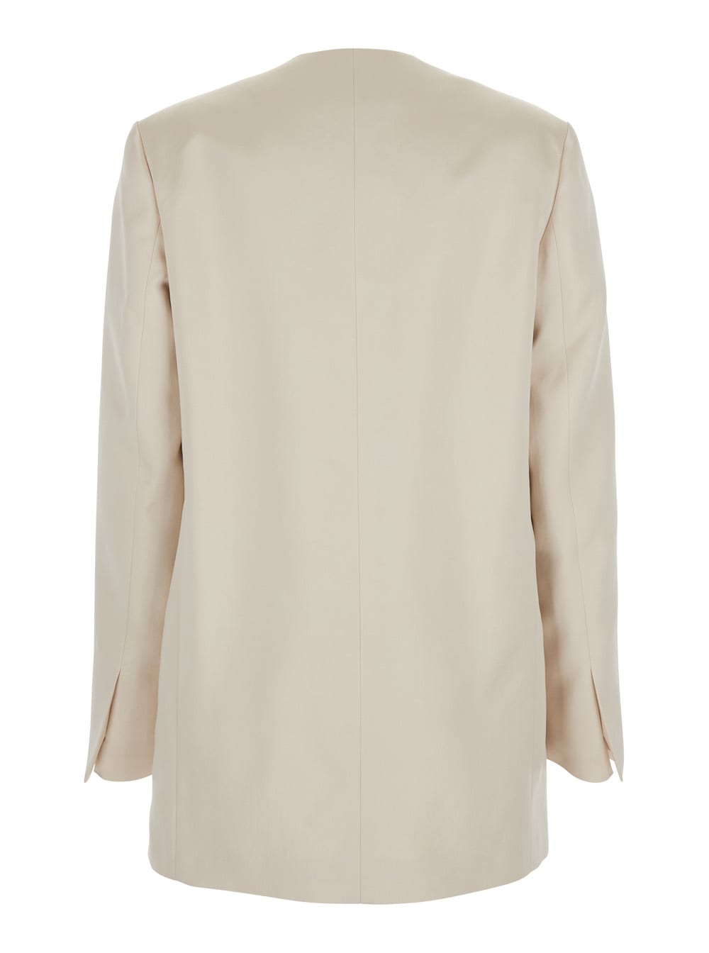 Philosophy Di Lorenzo Serafini White Double Breasted Jacket With Chest Pocket In Acetate Fabric Woman In Ivory