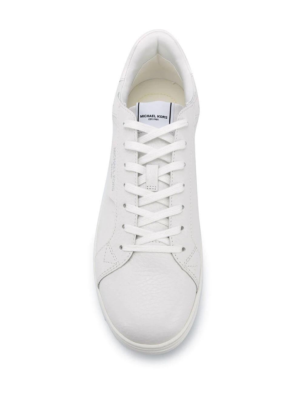 Shop Michael Kors Keating Lace Up Sneakers In Optical White