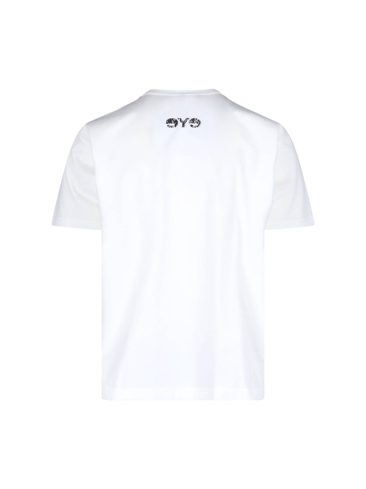 Junya Watanabe Short Sleeves Graphic Print Round Neck In White