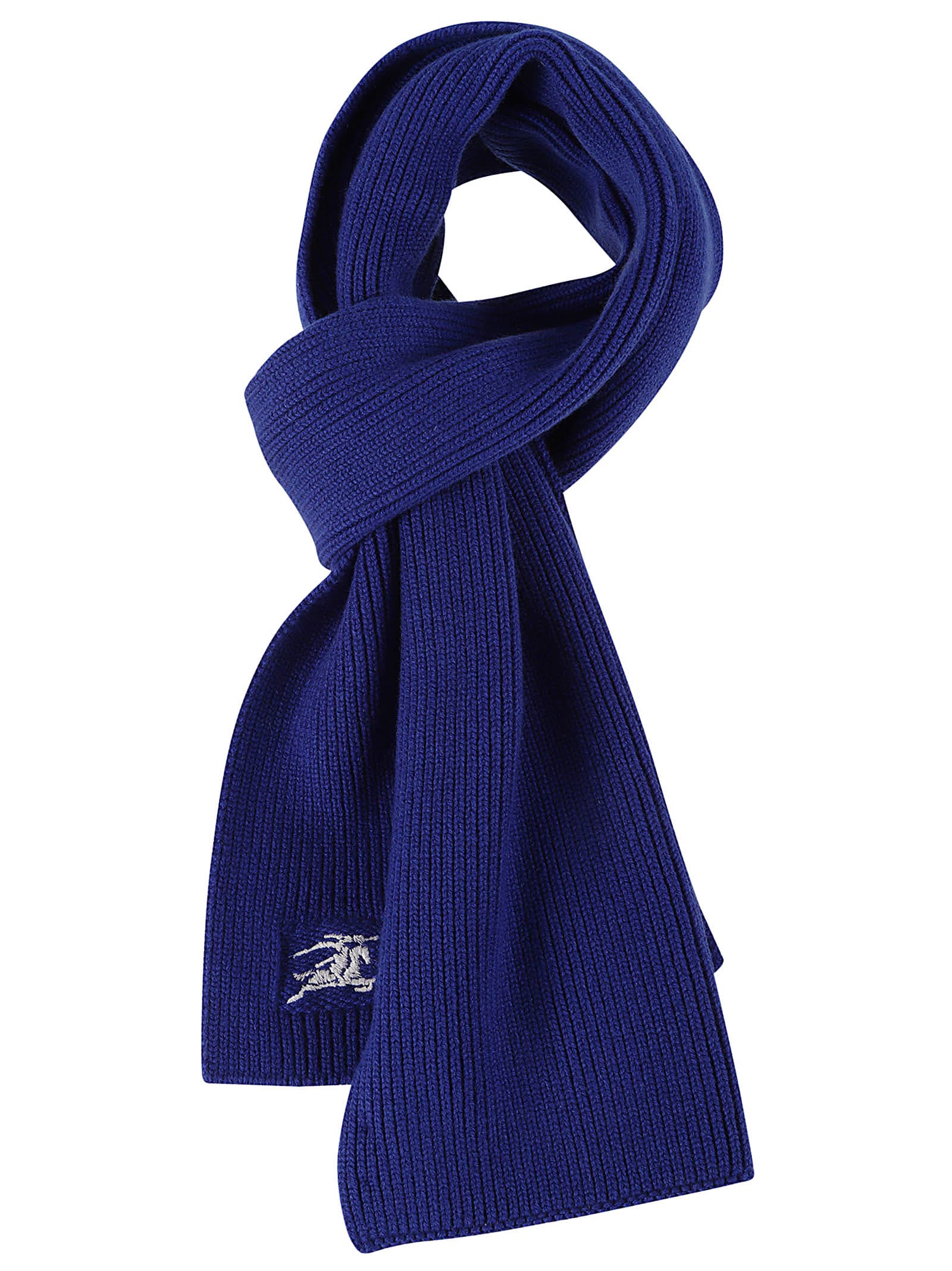 Burberry Ribbed Ekd Scarf In Knight